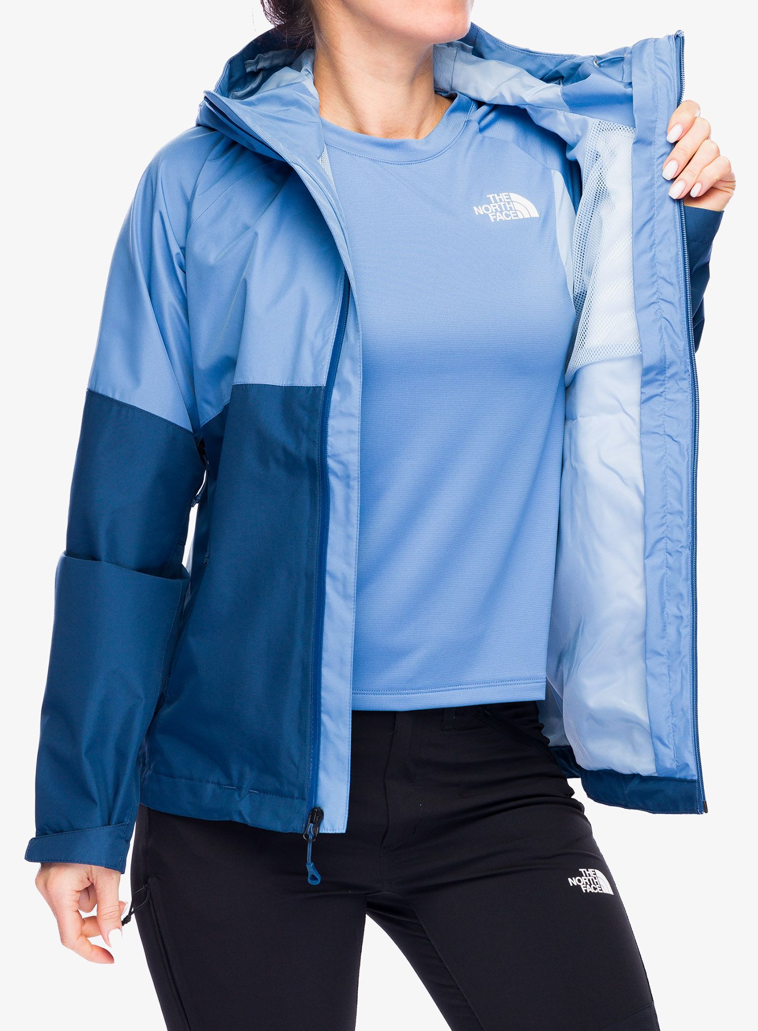 Dámská nepromokavá bunda s membránou The North Face Diablo Dynamic Zip-In Jacket - stone/blue