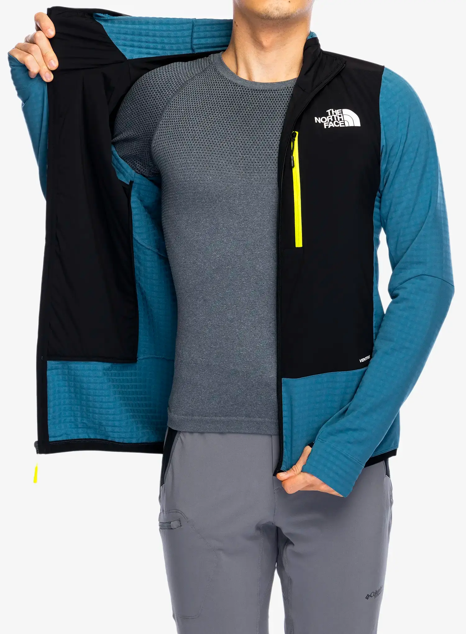 Hybridní bunda The North Face Elixir Hybrid Ventrix Midlayer - mallard blue/tnf black