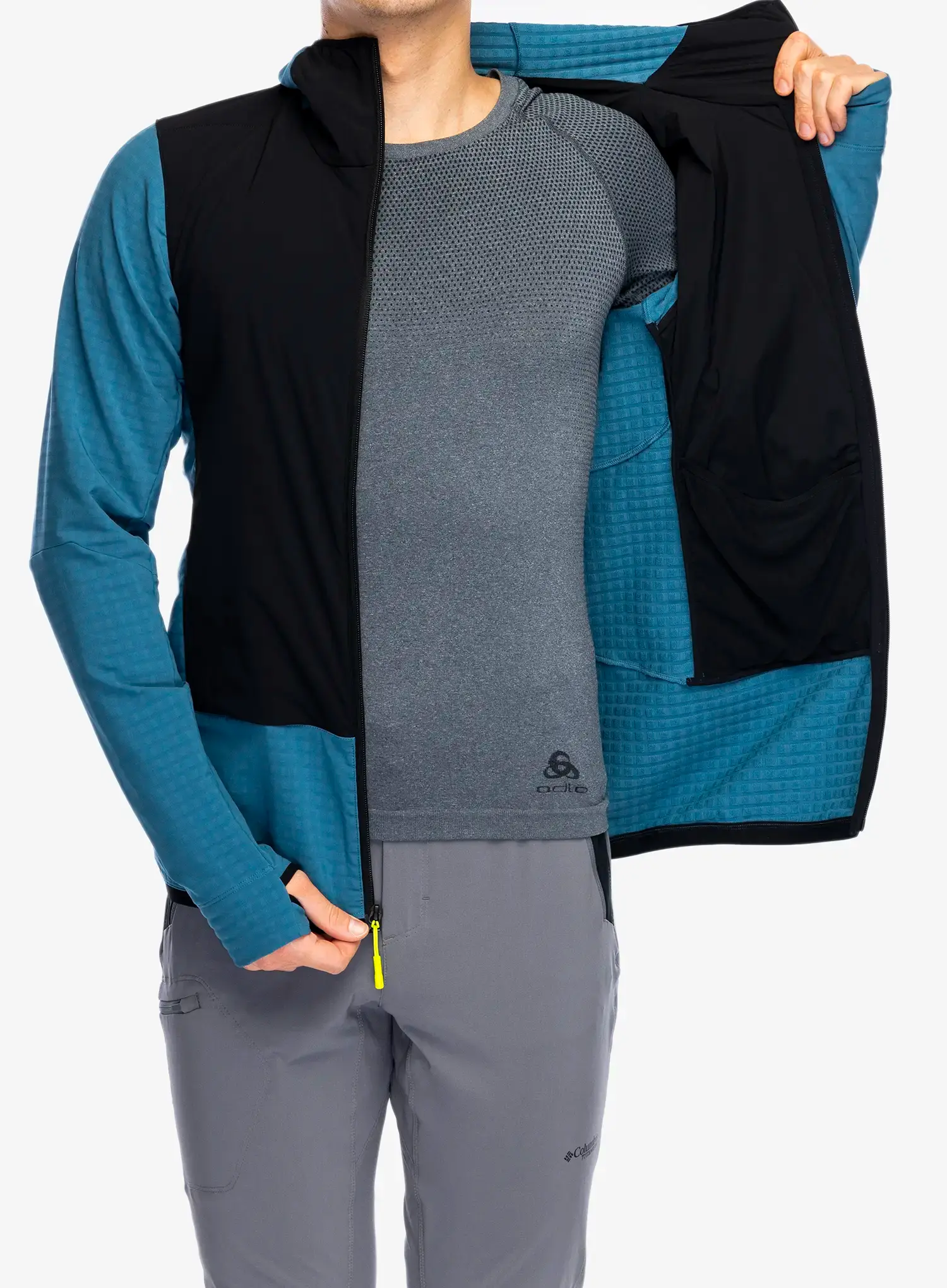 Hybridní bunda The North Face Elixir Hybrid Ventrix Midlayer - mallard blue/tnf black