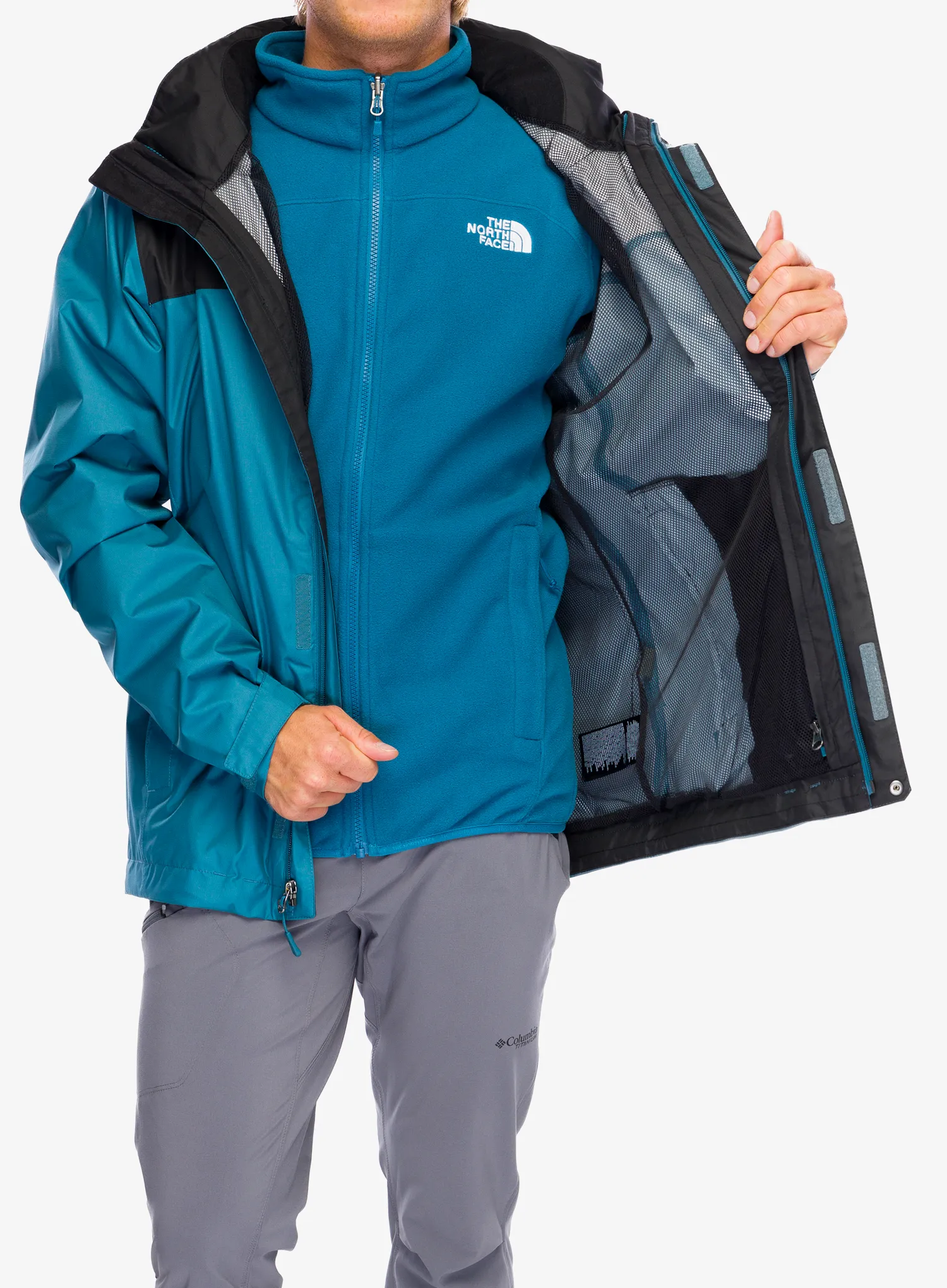 Bunda 3v1 The North Face Evolve II Triclimate Jacket - mallard blue/tnf black