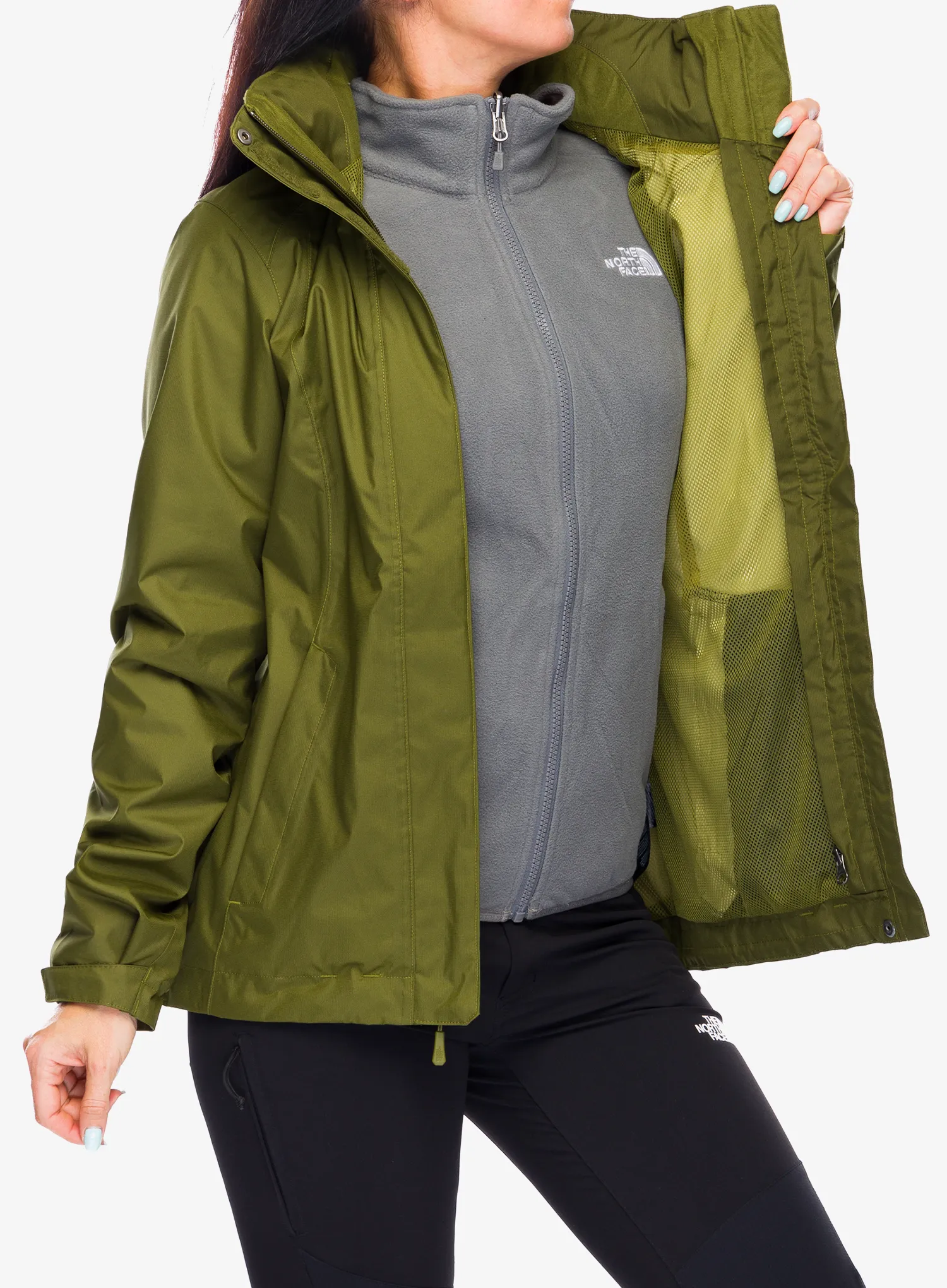 Bunda 3v1 dámská The North Face Evolve II Triclimate - forest olive/smoked pearl