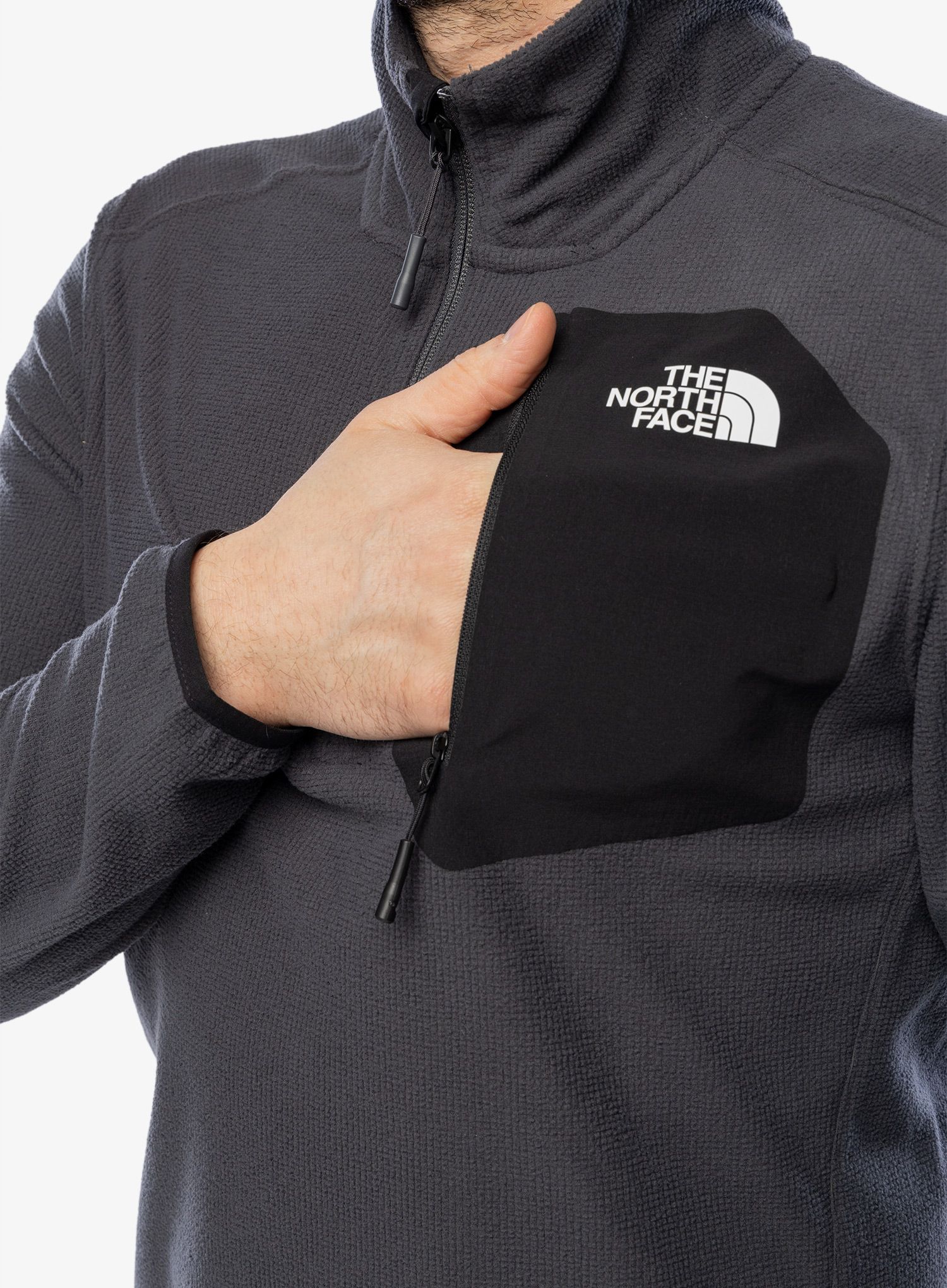 Mikina se zipem The North Face Experit 1/4 Zip Grid Fleece - grey/black