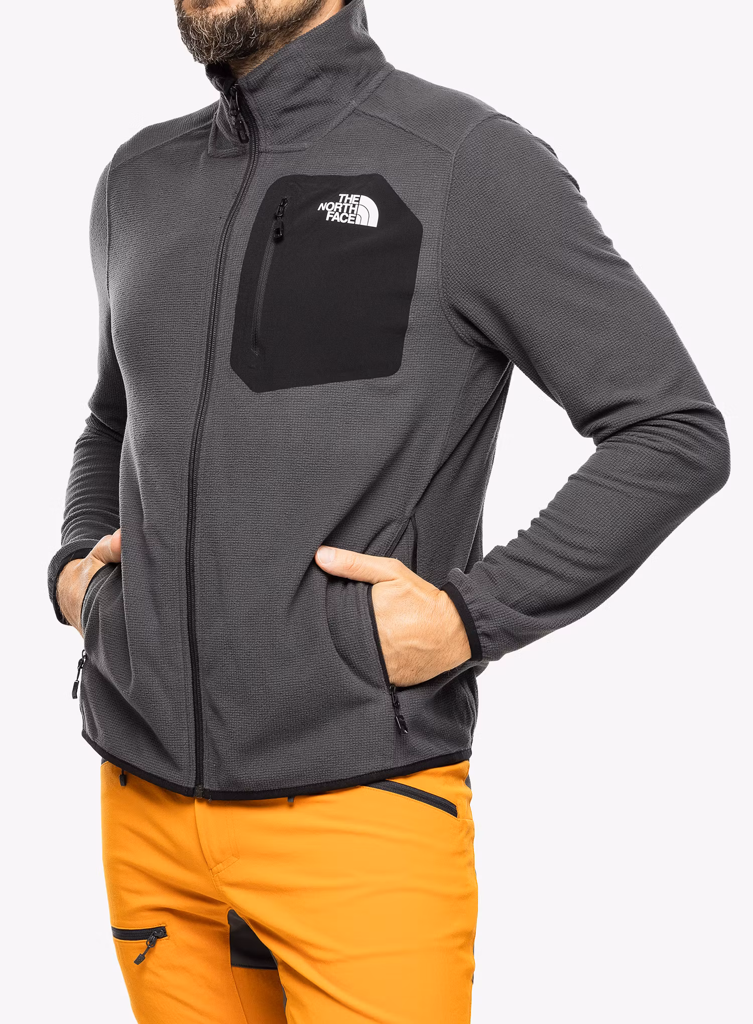 Rozepínací mikina The North Face Experit Grid Fleece - asphalt grey/black