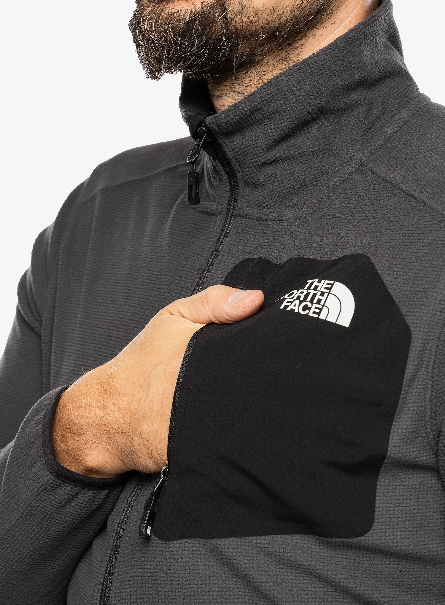 Rozepínací mikina The North Face Experit Grid Fleece - asphalt grey/black
