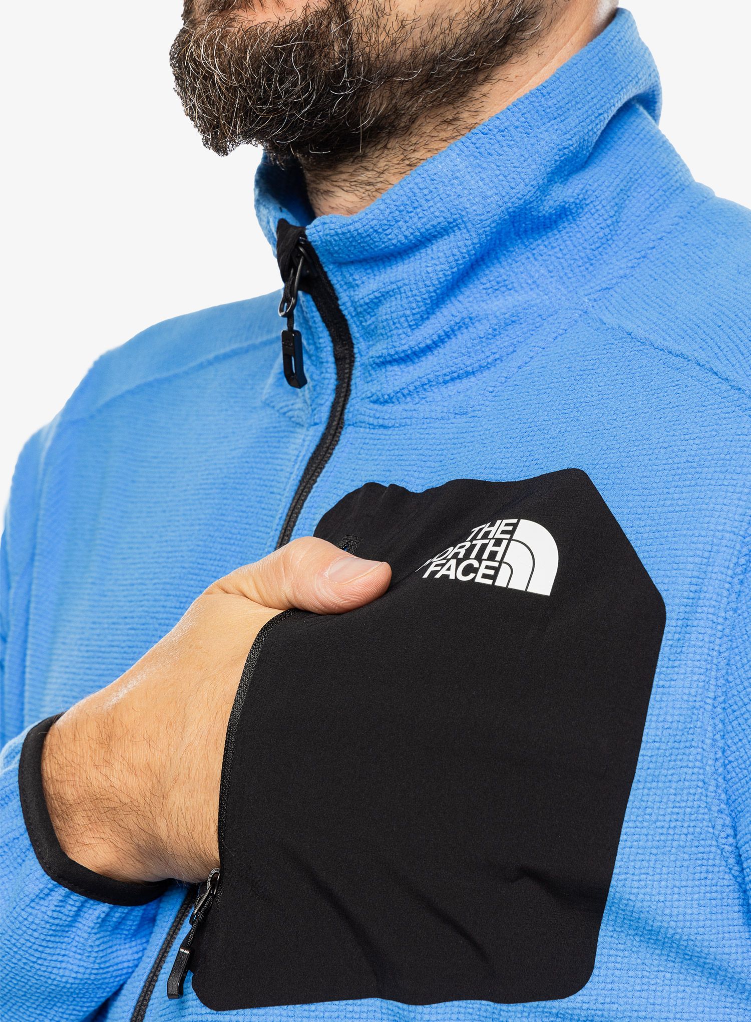 Fleece mikina The North Face Experit Grid Fleece - optic blue/black