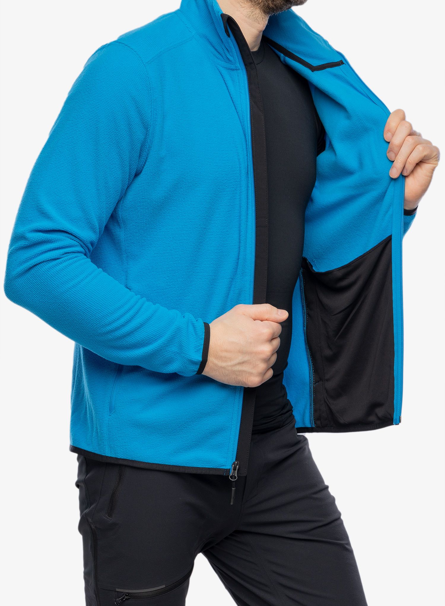 Mikina bez kapuce The North Face Experit Grid Fleece - skyline blue/tnf black