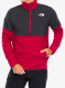 Mikina bez kapuce The North Face Glacier Heavyweight 1/2 Zip - garnet red/asphalt grey