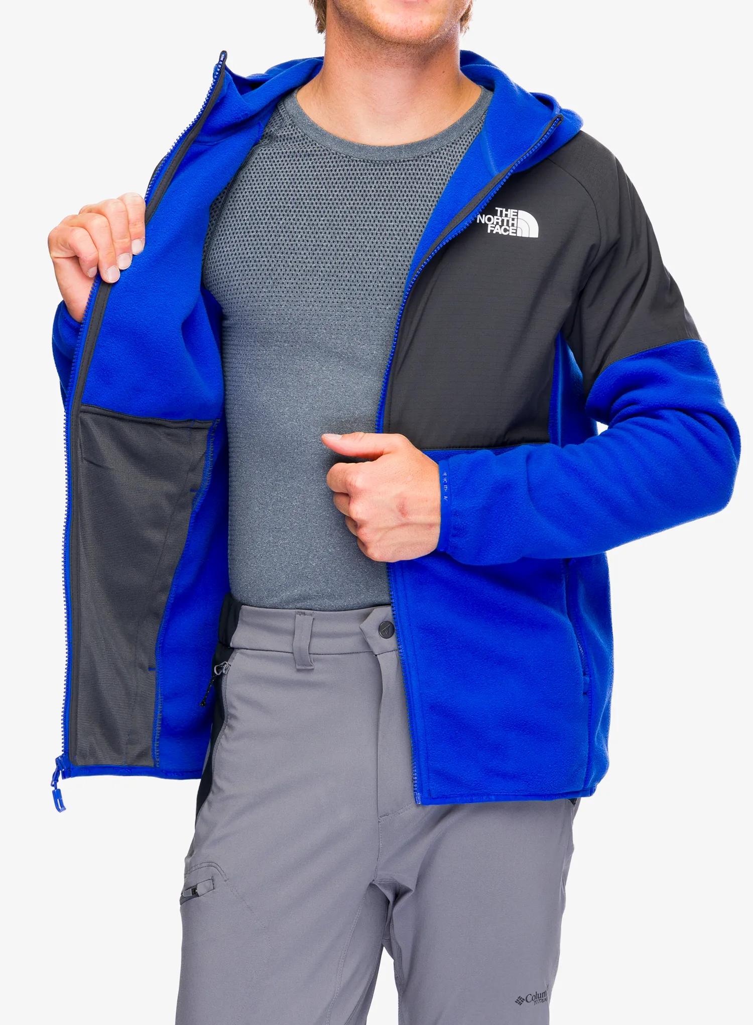 Mikina s kapucí The North Face Glacier Heavyweight Full Zip HD - tnf blue/asphalt grey