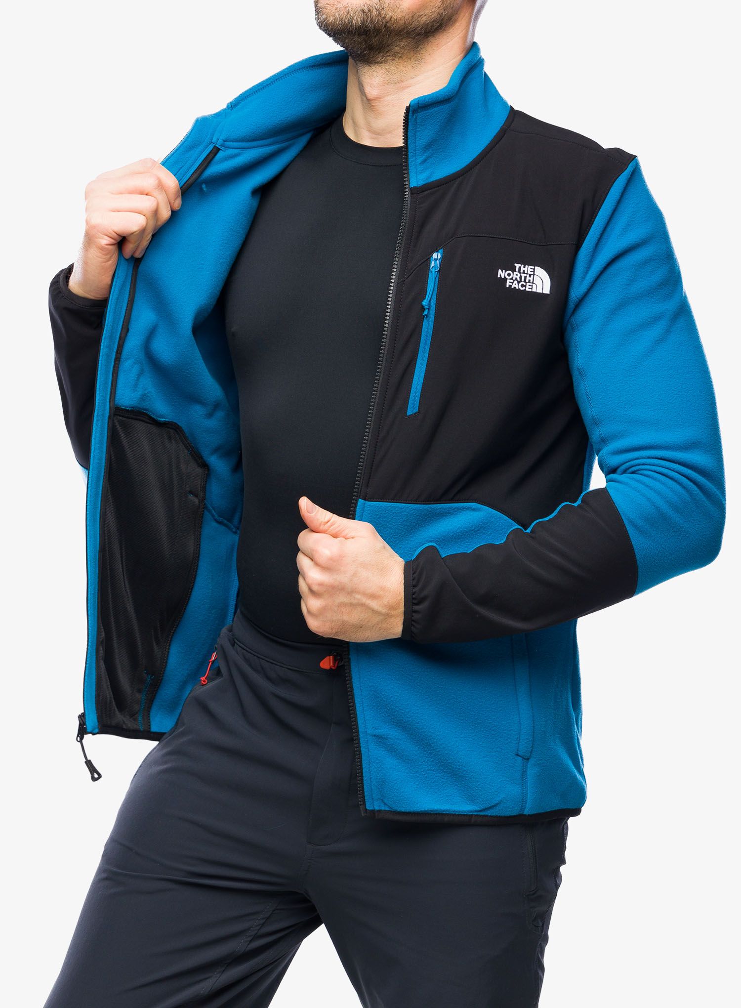 Rozepínací mikina The North Face Glacier Pro Full Zip - adriatic blue/black
