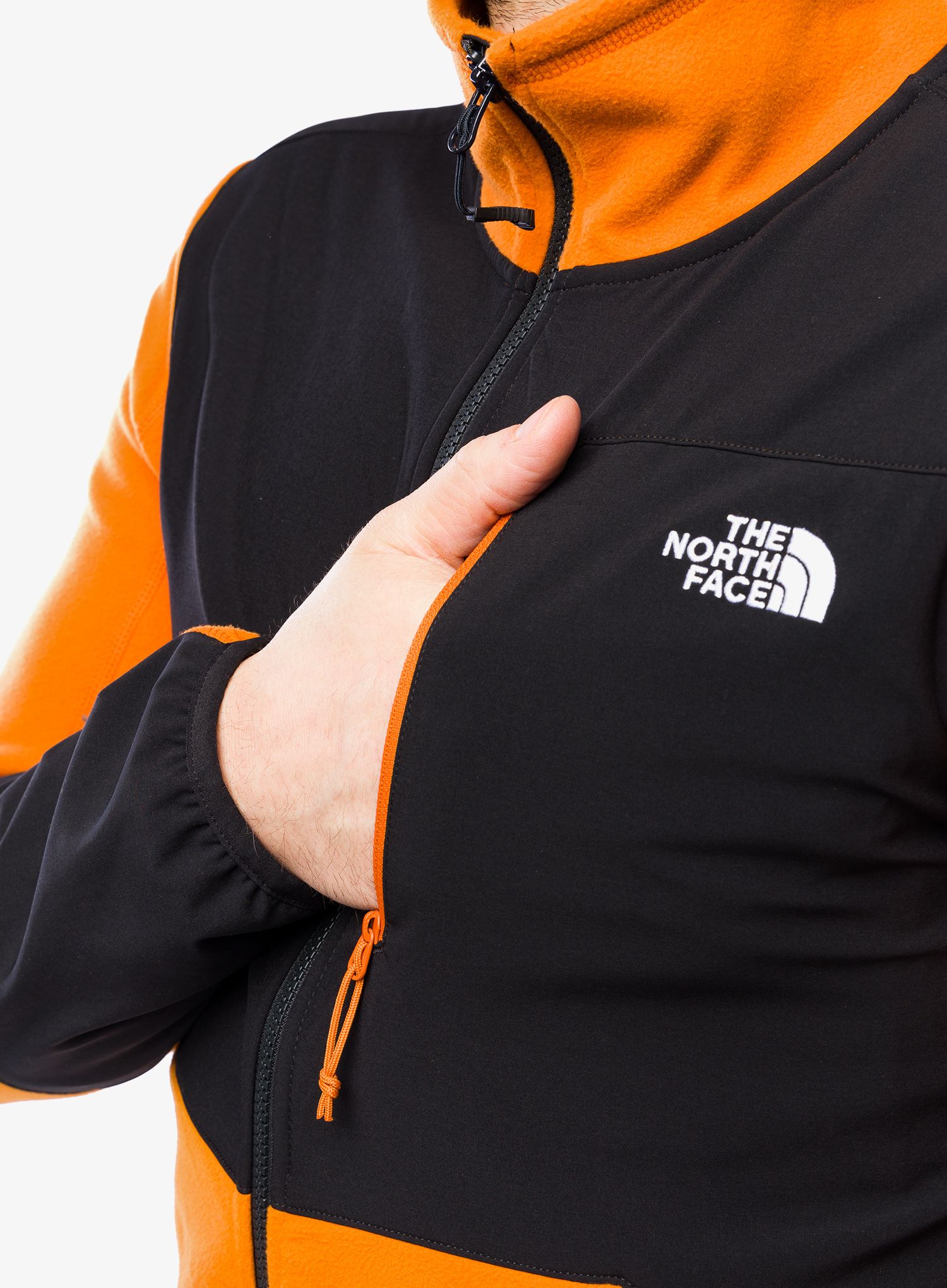 Fleece mikina The North Face Glacier Pro Full Zip - desert rust/tnf black