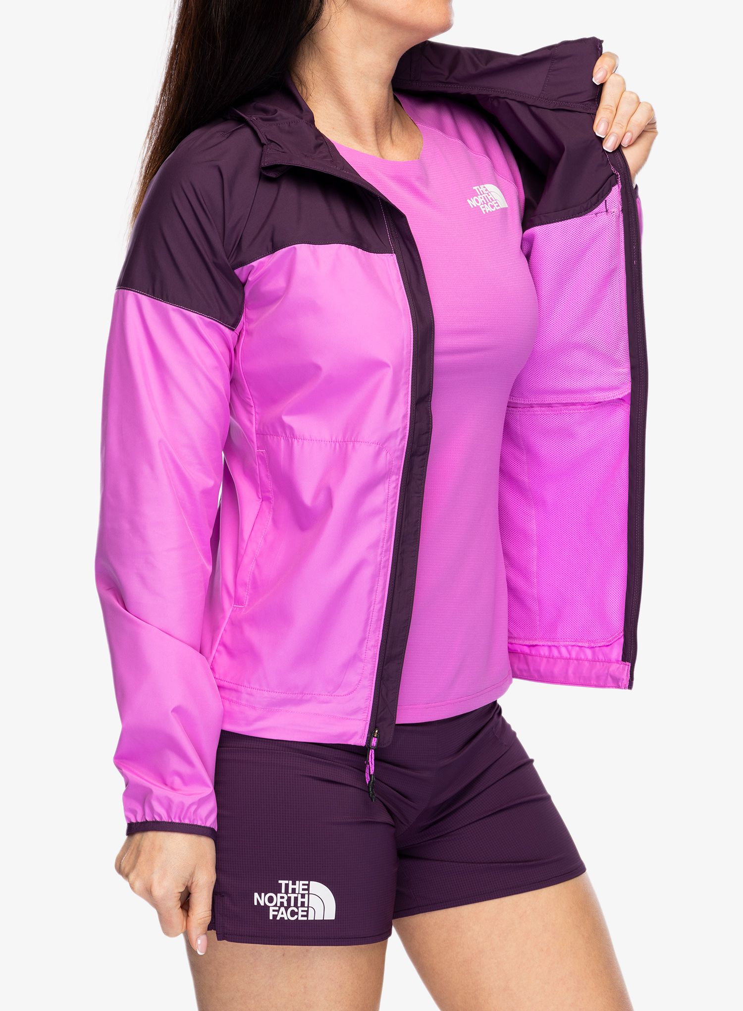 Bunda na běhání dámská The North Face Higher Run Wind Jacket - violet/currant