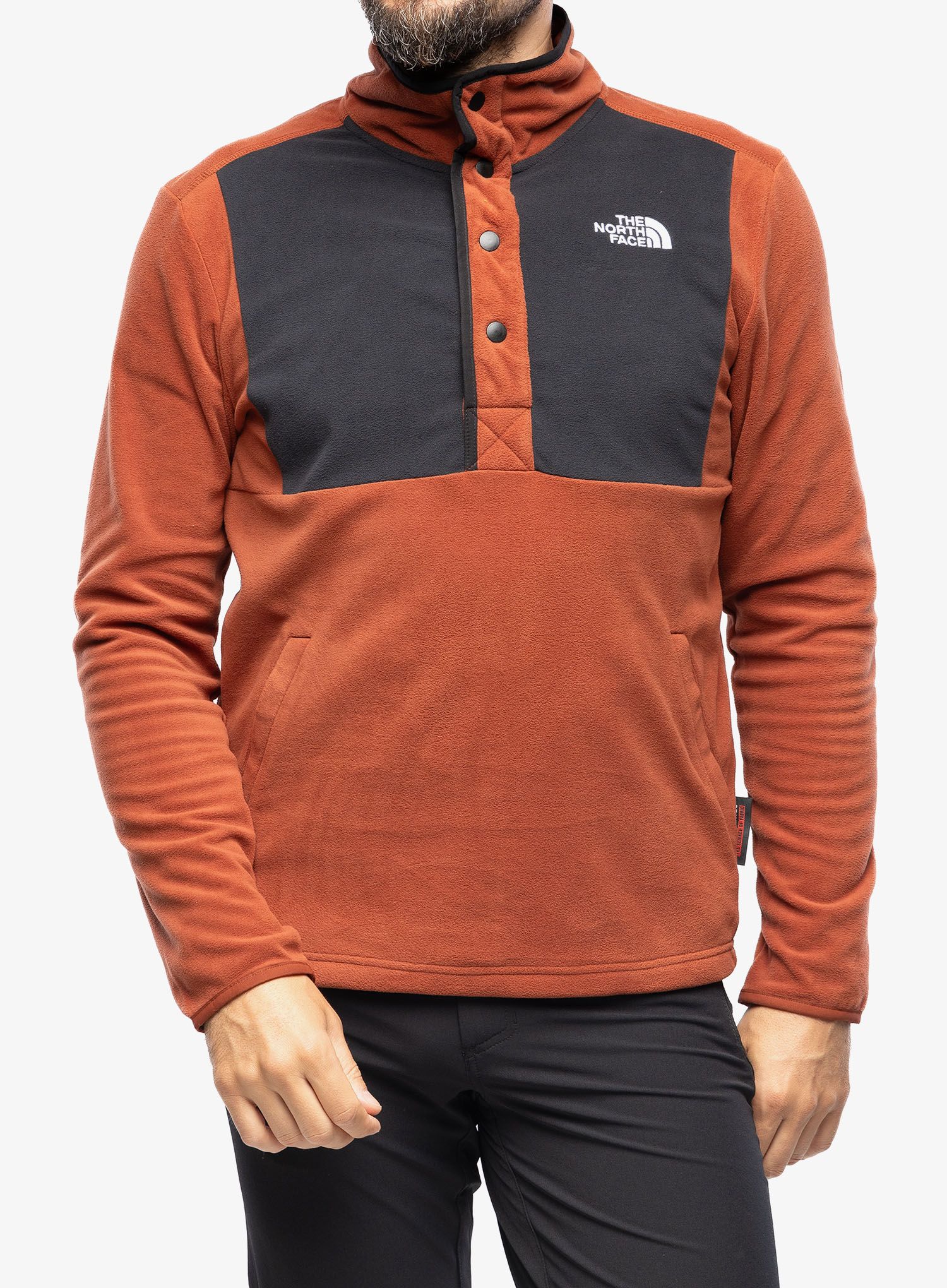 Fleece mikina The North Face Homesafe Snap Neck Fleece Pullover - brown/black