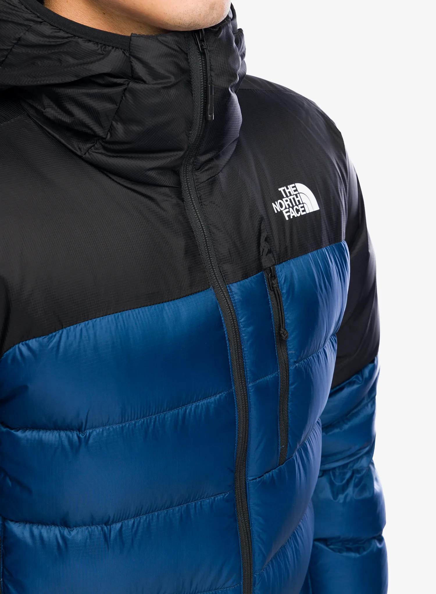 Péřová bunda The North Face Kalix Down Hoodie - shady blue/tnf black