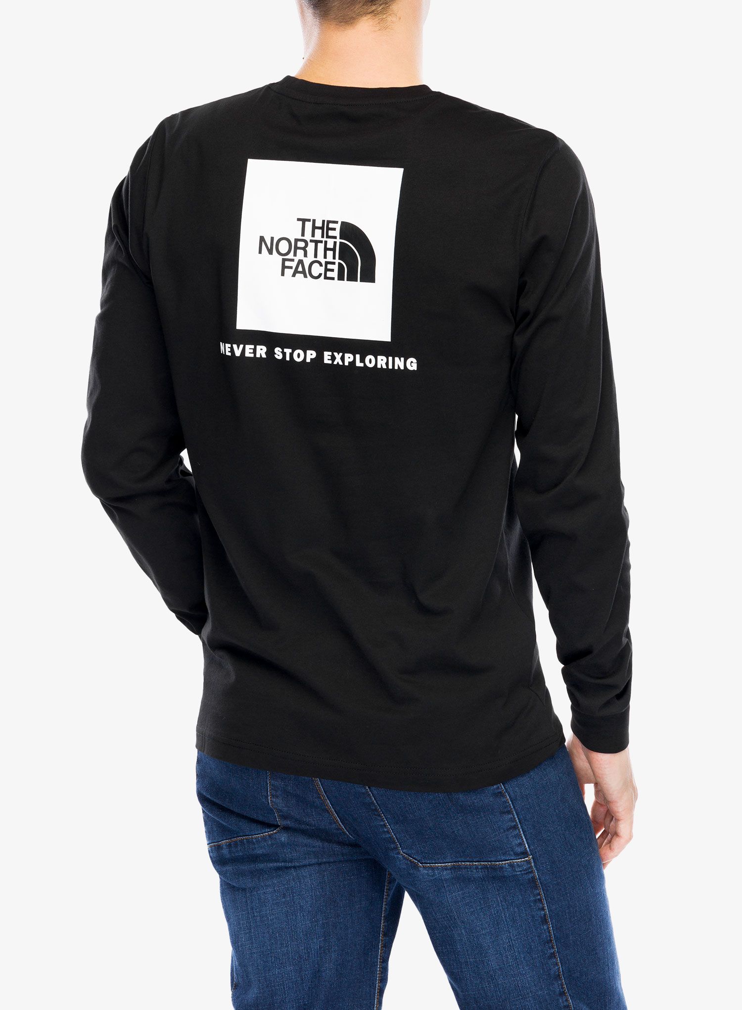 Mikina bez kapuce The North Face L/S Box NSE Tee - tnf black