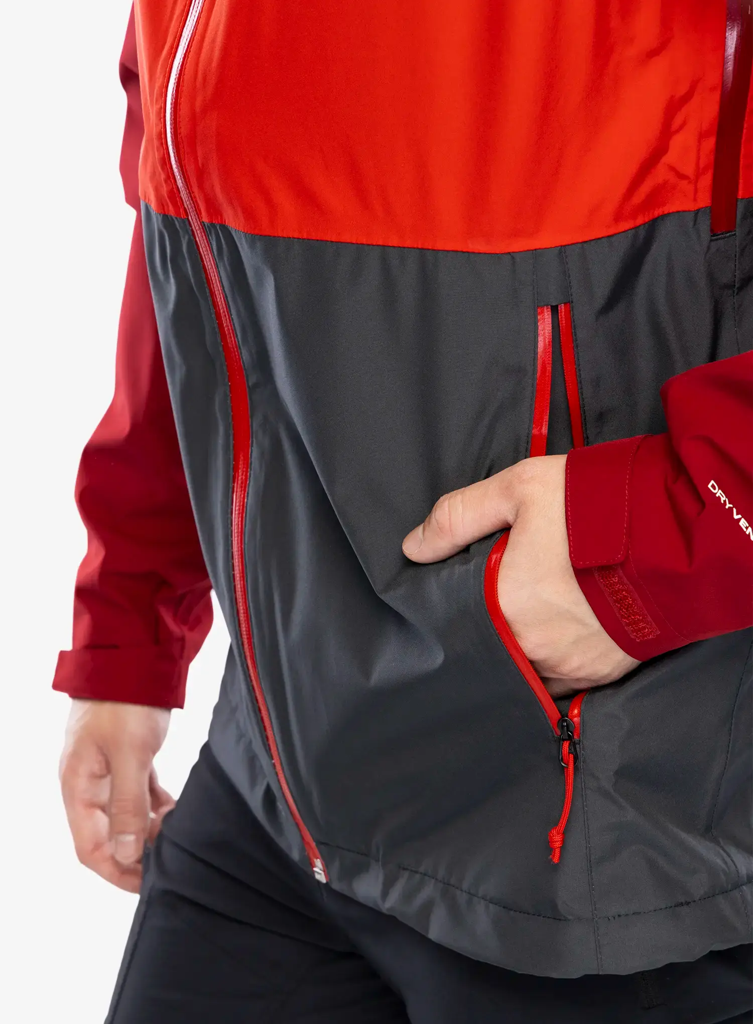 Bunda do deště The North Face Lightning Zip-In Jacket - asphalt grey/high risk red