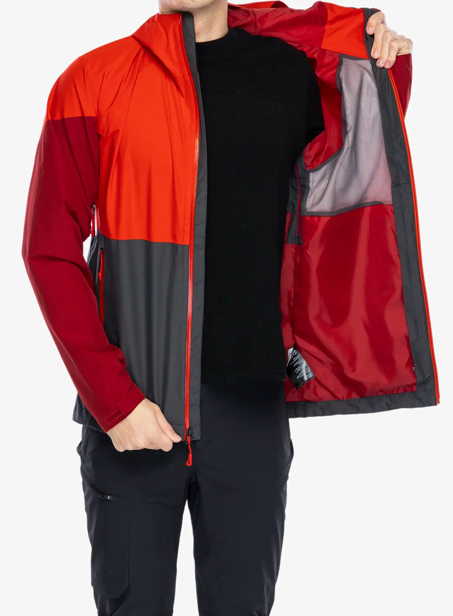 Bunda do deště The North Face Lightning Zip-In Jacket - asphalt grey/high risk red