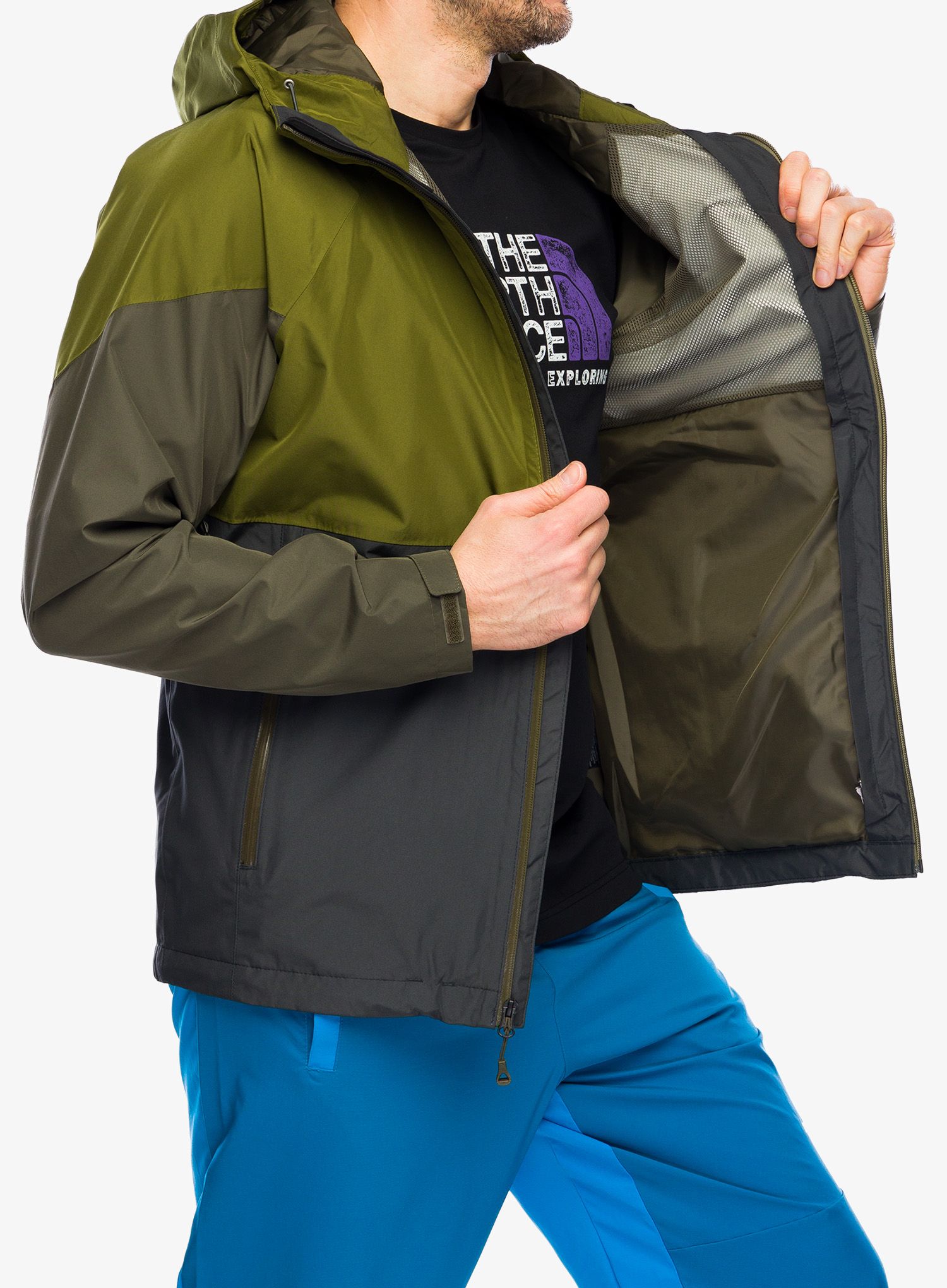 Bunda do deště The North Face Lightning Zip-In Jacket - grey/olive