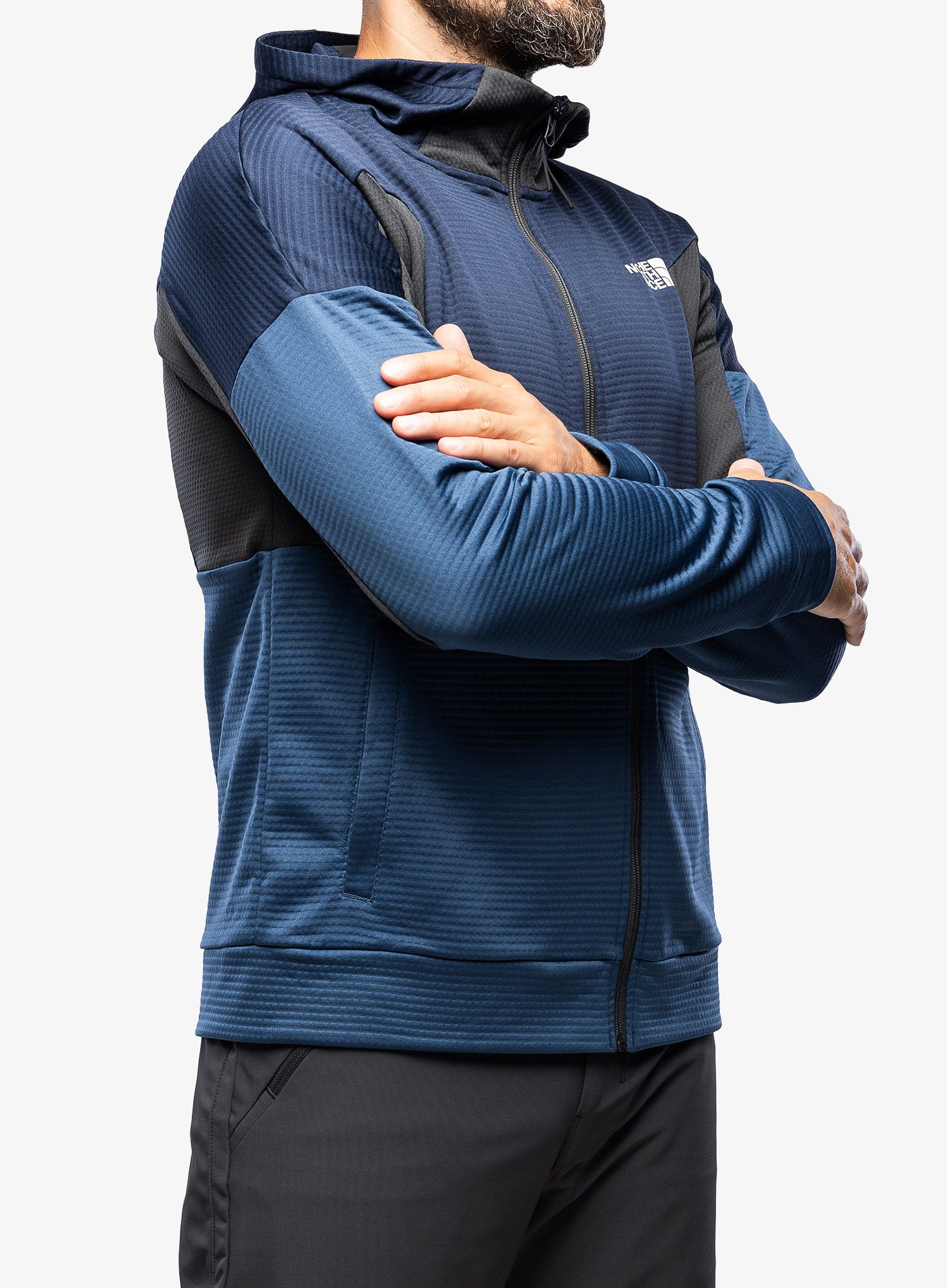 Mikina s kapucí The North Face Ma Full Zip Fleece - blue/grey