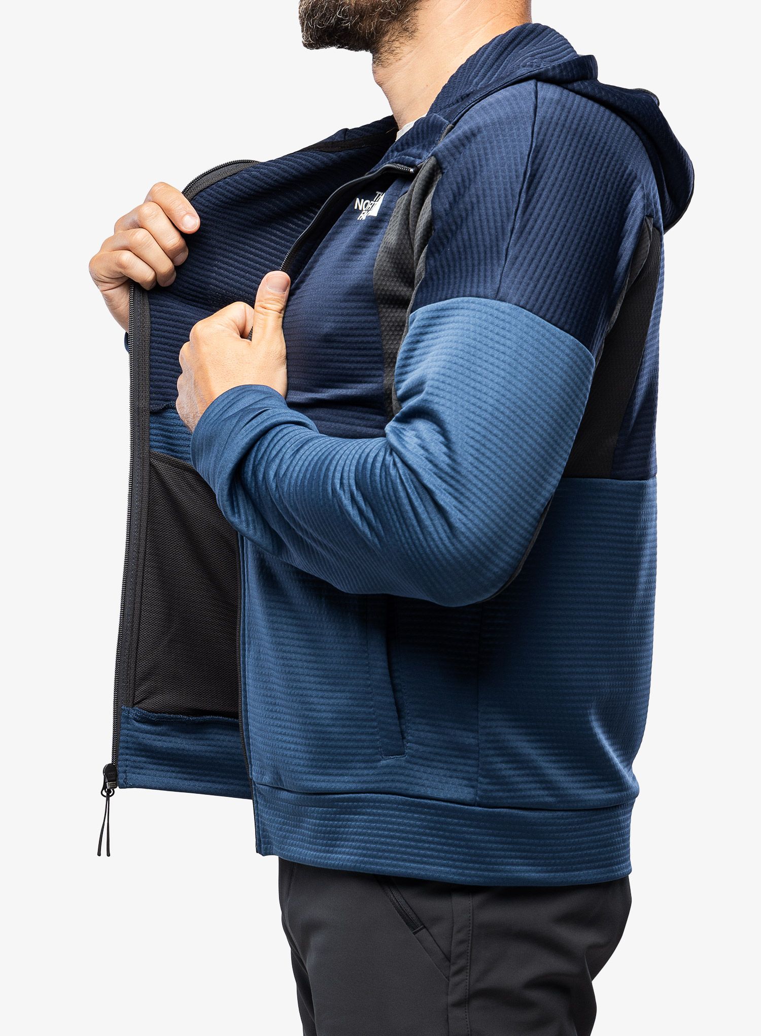 Mikina s kapucí The North Face Ma Full Zip Fleece - blue/grey