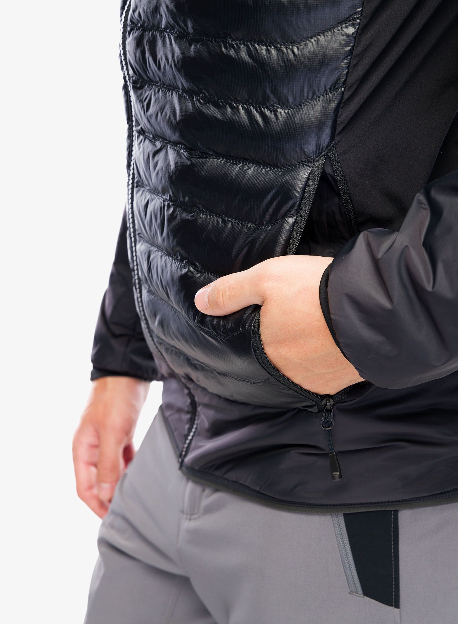 Hybridní bunda The North Face Macugnaga Hybrid Insulation - asphalt grey/tnf black