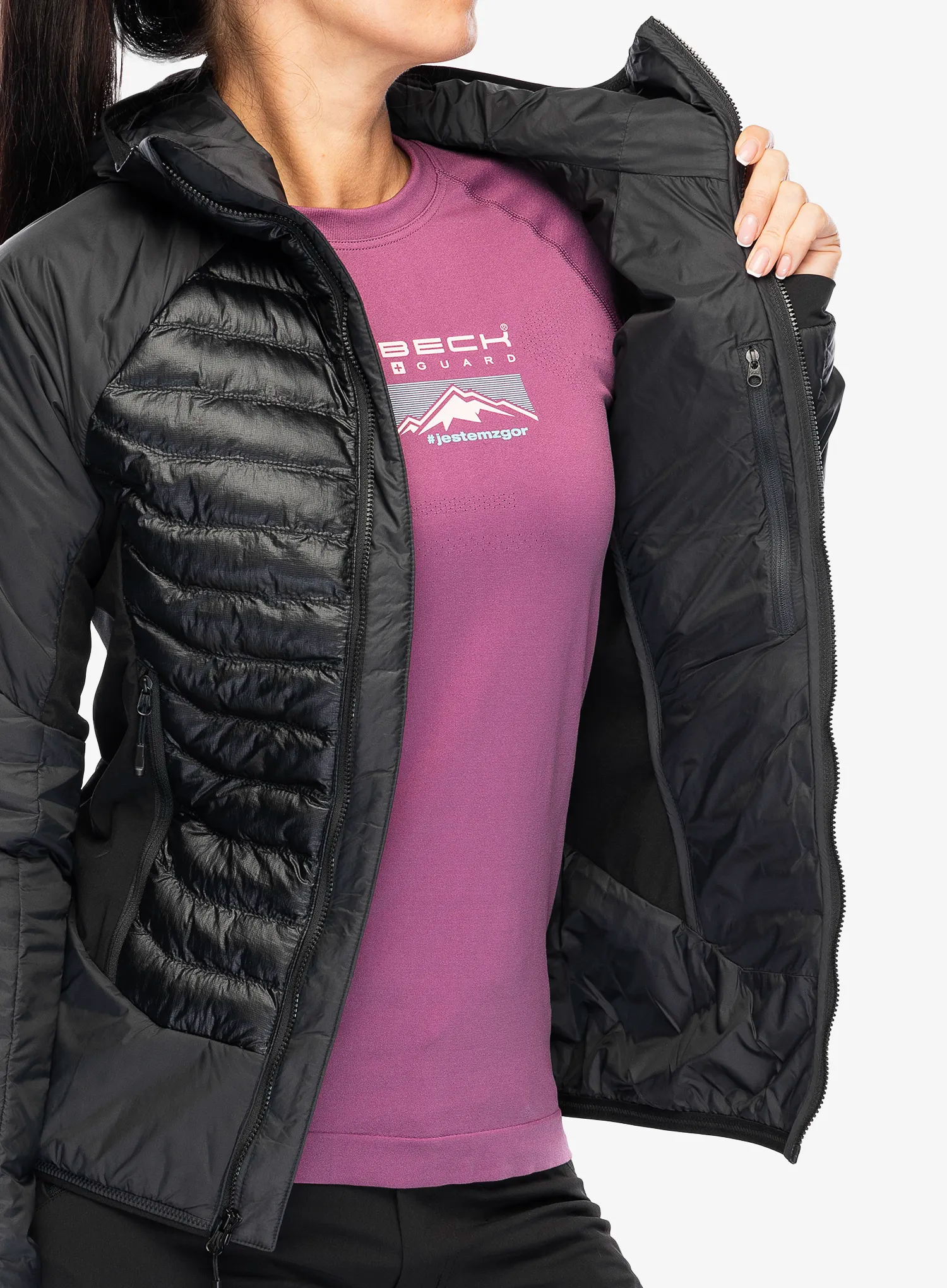Hybridní bunda dámská The North Face Macugnaga Hybrid Insulation - asphalt grey/tnf black