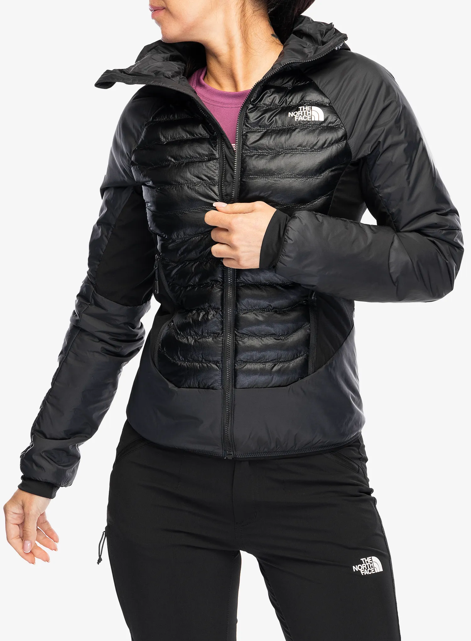 Hybridní bunda dámská The North Face Macugnaga Hybrid Insulation - asphalt grey/tnf black