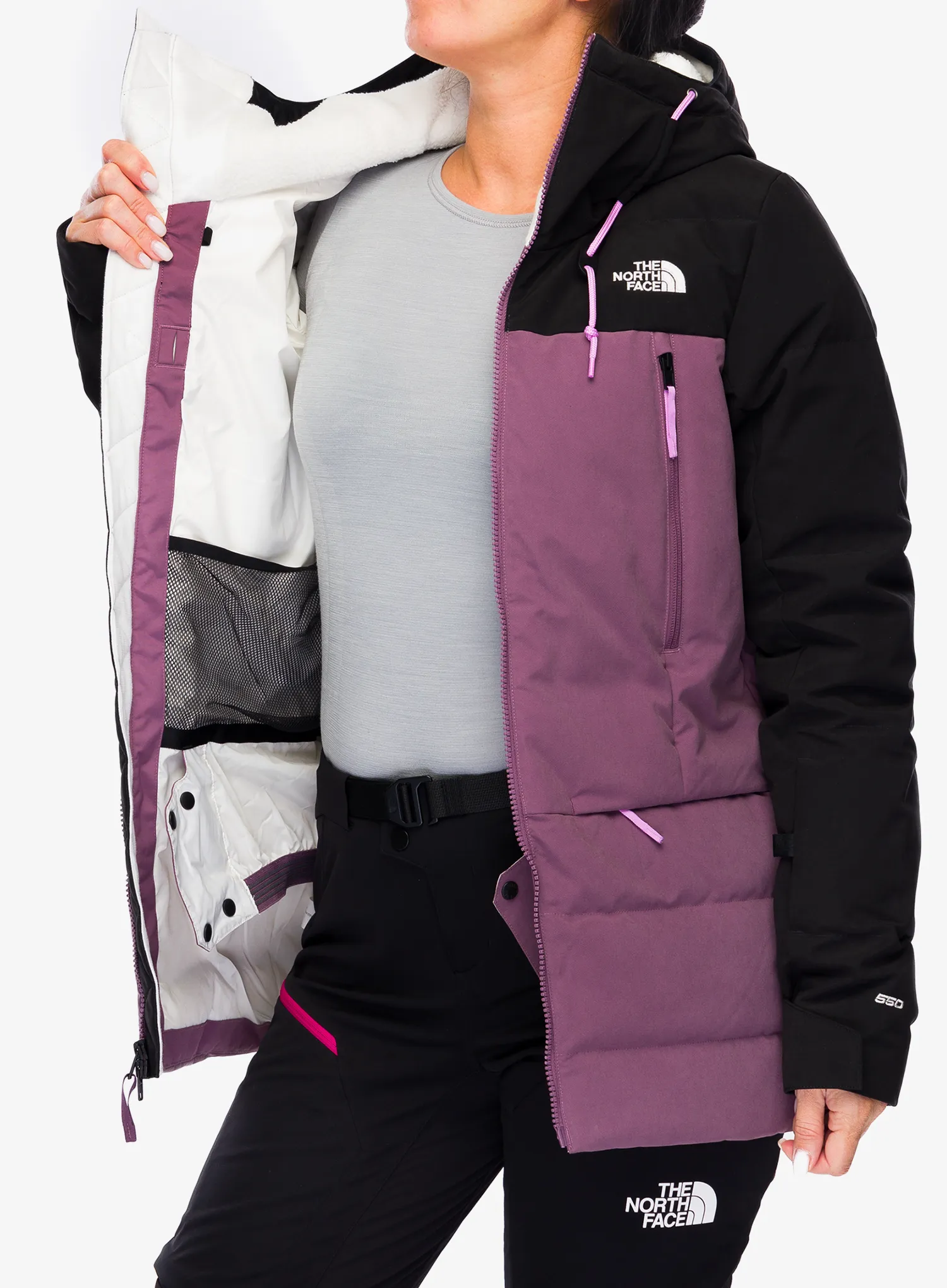 Dámská lyžařská bunda The North Face Pallie Down Jacket - midnight mauve/tnf black