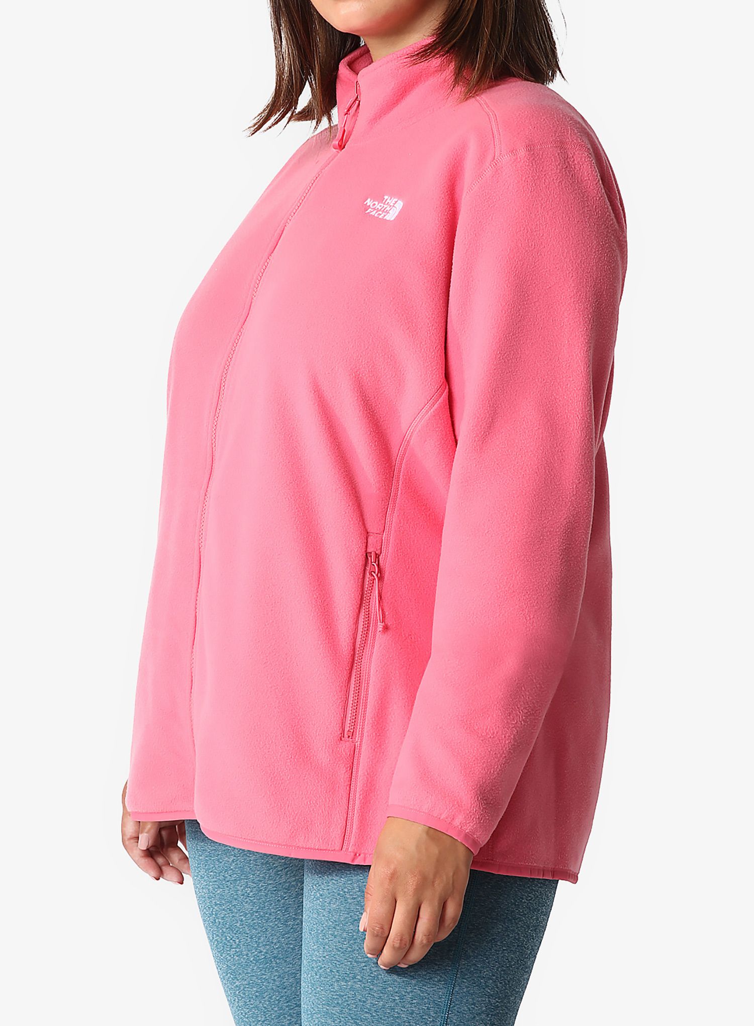 Fleece mikina dámská The North Face Plus 100 Glacier Full Zip - cosmo pink