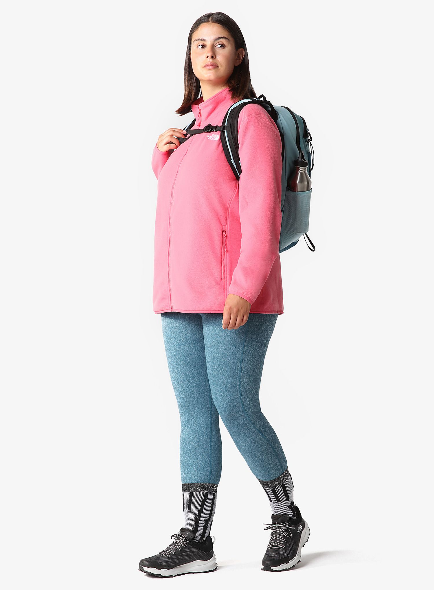 Fleece mikina dámská The North Face Plus 100 Glacier Full Zip - cosmo pink