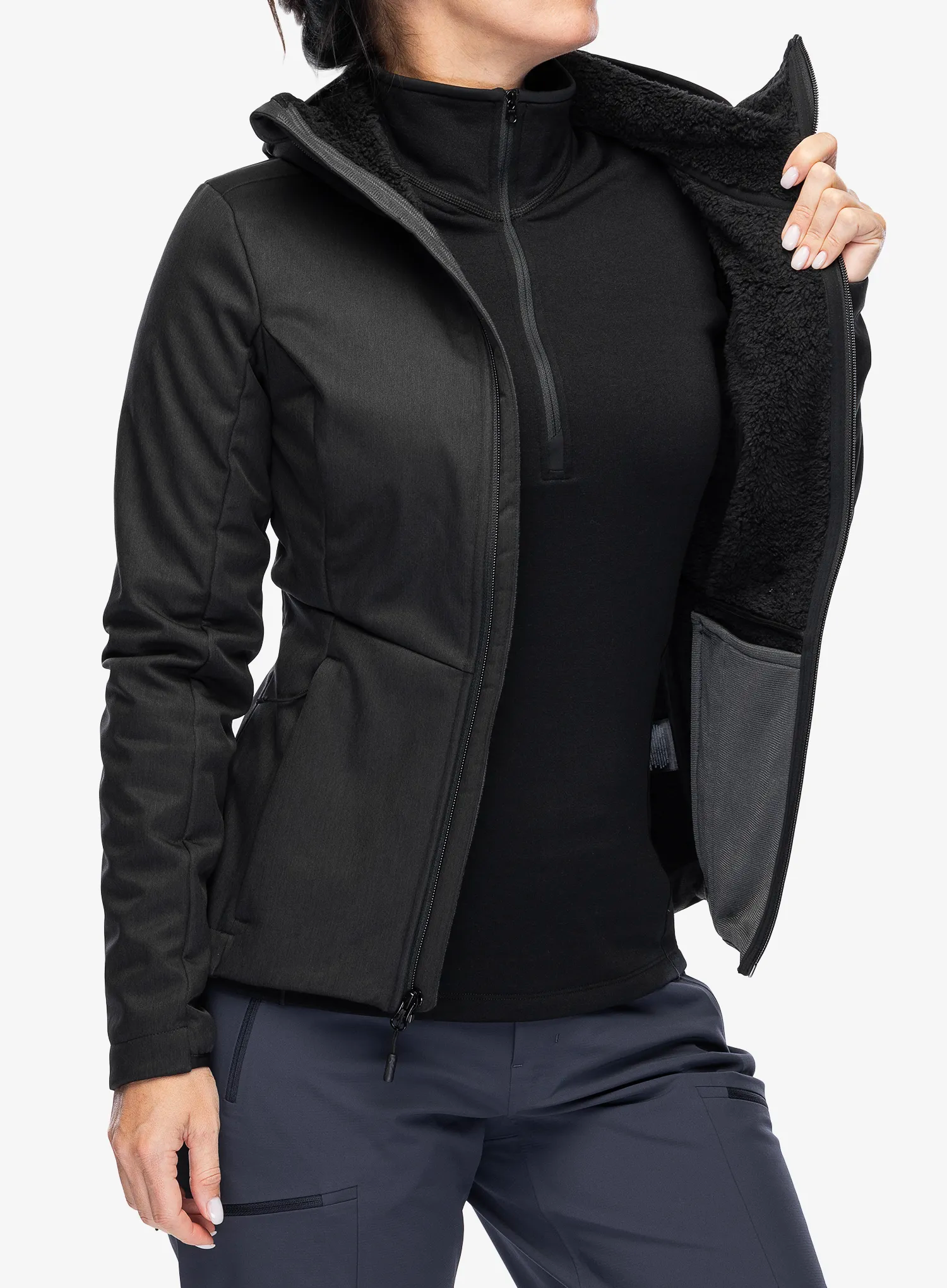 Softshellová bunda dámská The North Face Quest Highloft Soft Shell - tnf black heather