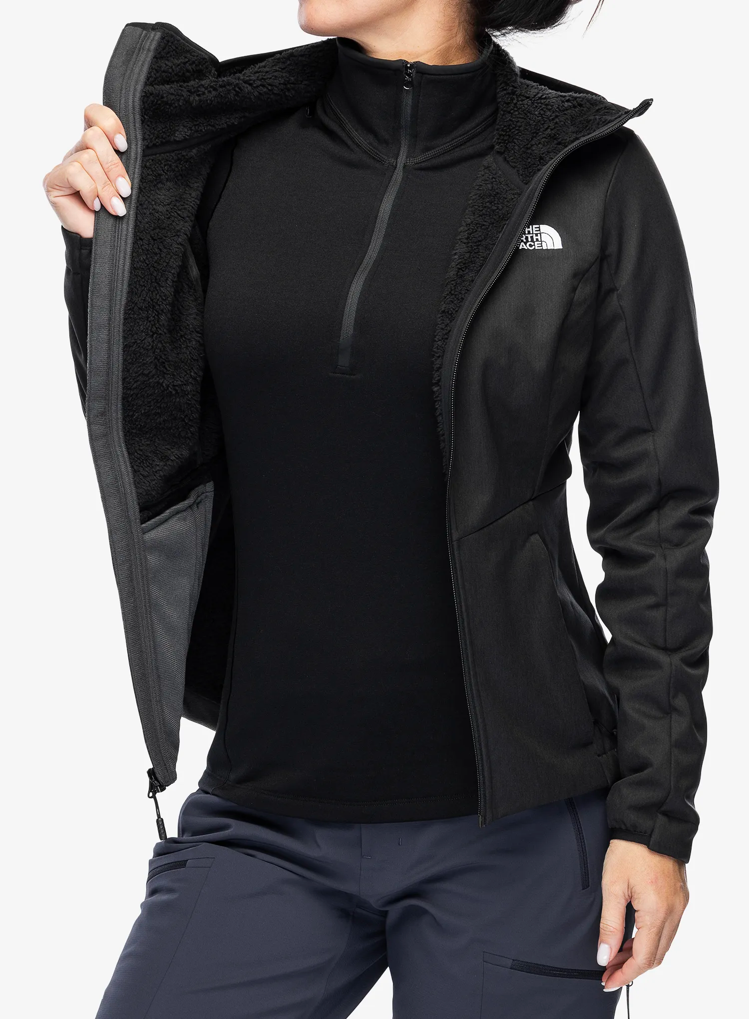 Softshellová bunda dámská The North Face Quest Highloft Soft Shell - tnf black heather