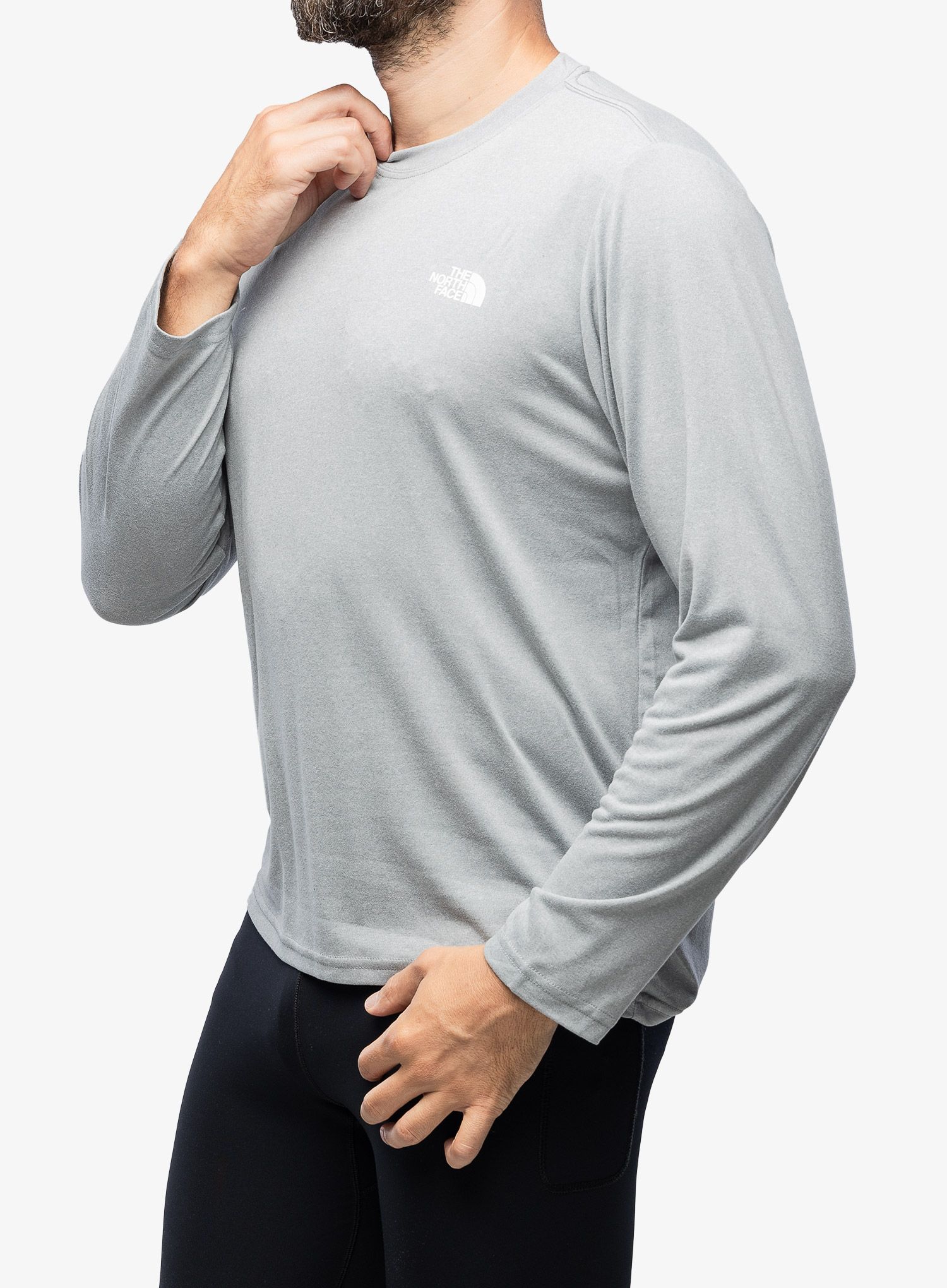 Pánská mikina The North Face Reaxion Amp L/S Crew - mid grey heather