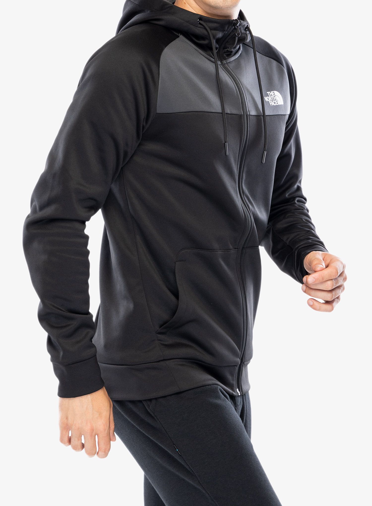 Fleece mikina s kapucí The North Face Reaxion Fleece F/Z Hoodie - tnf black/asphalt grey