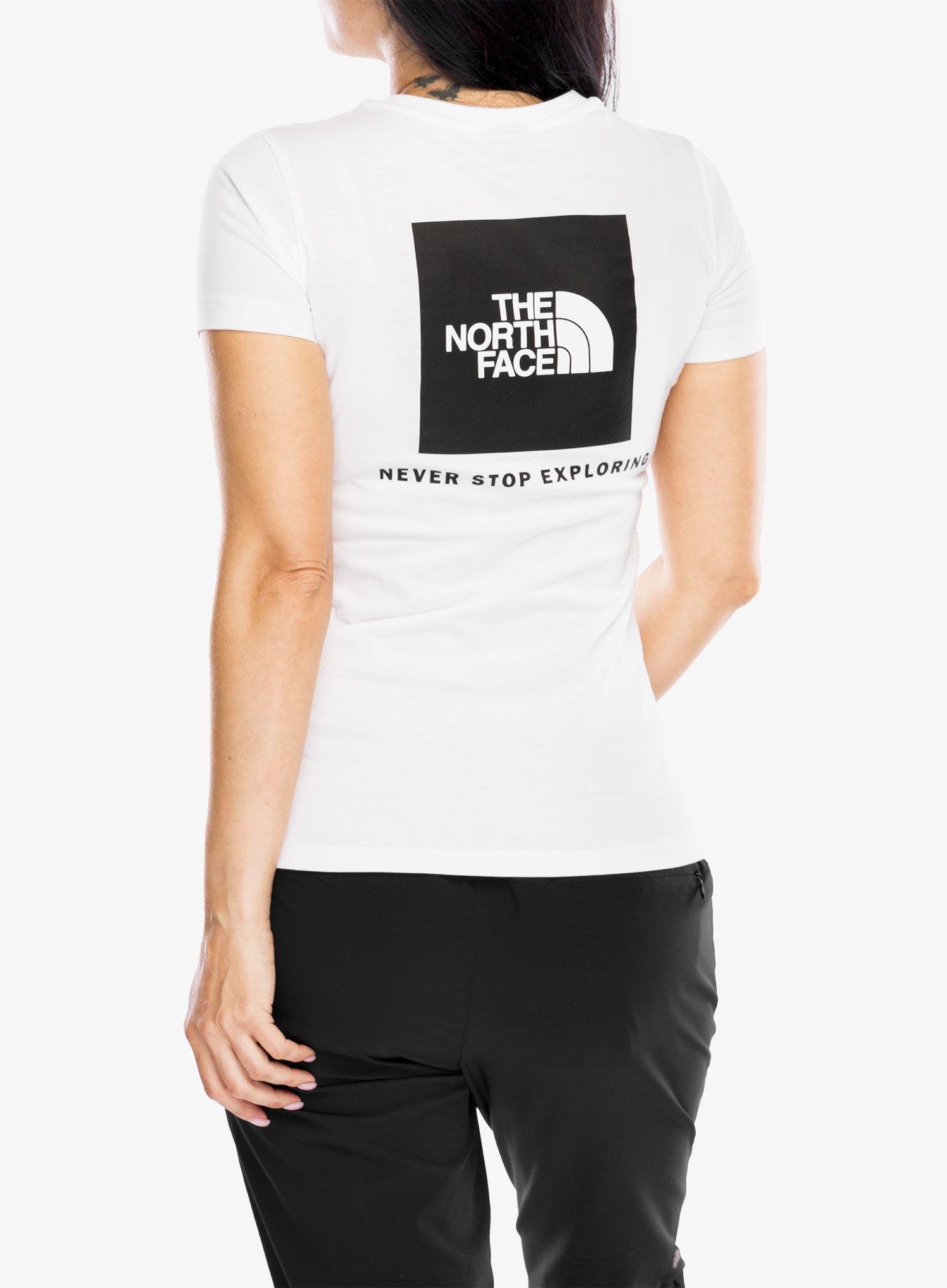 Bavlněné tričko dámské The North Face S/S Box NSE Slim Tee - tnf white