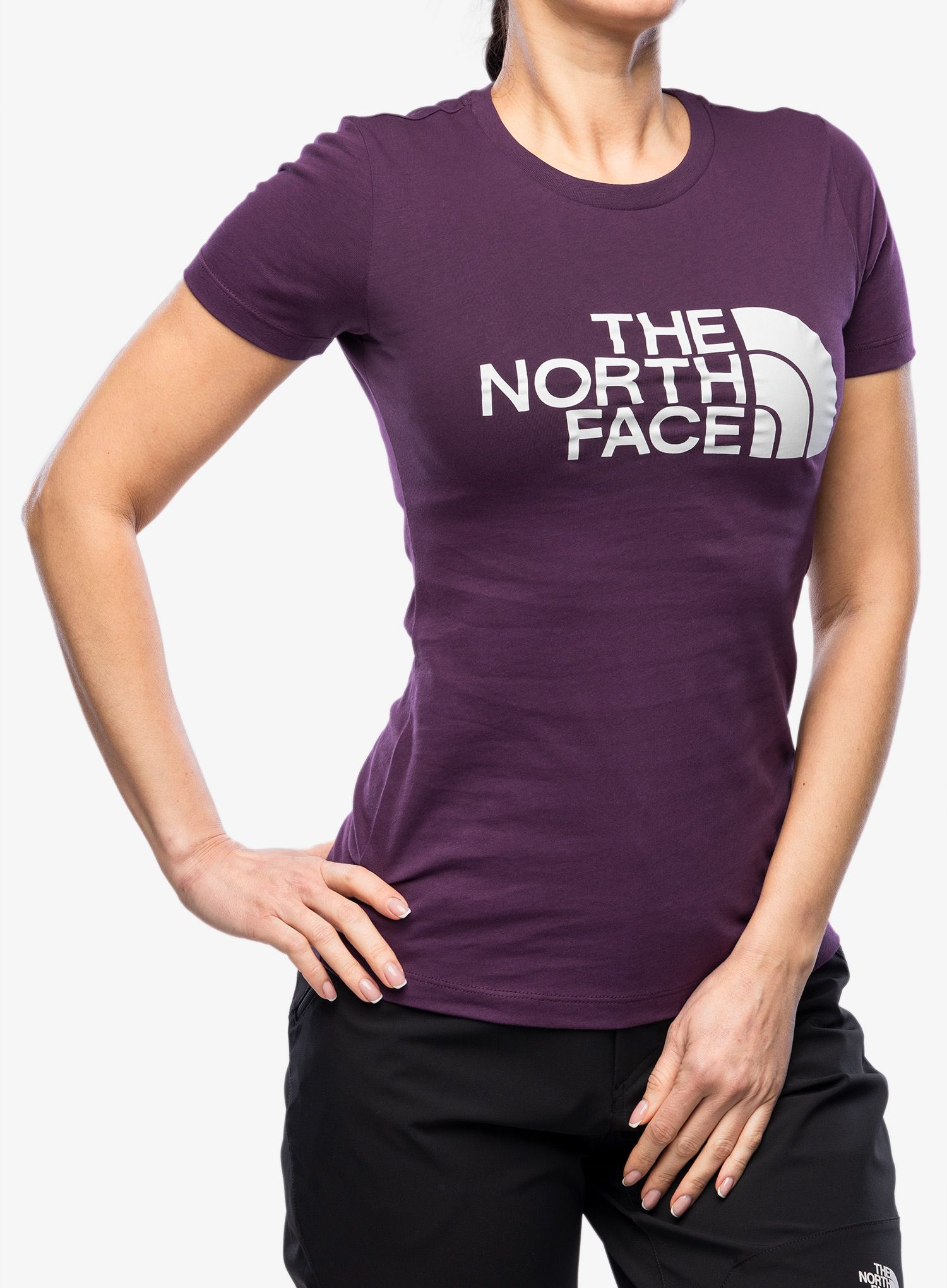 Dámské tričko s potiskem The North Face S/S Easy Tee - black currant