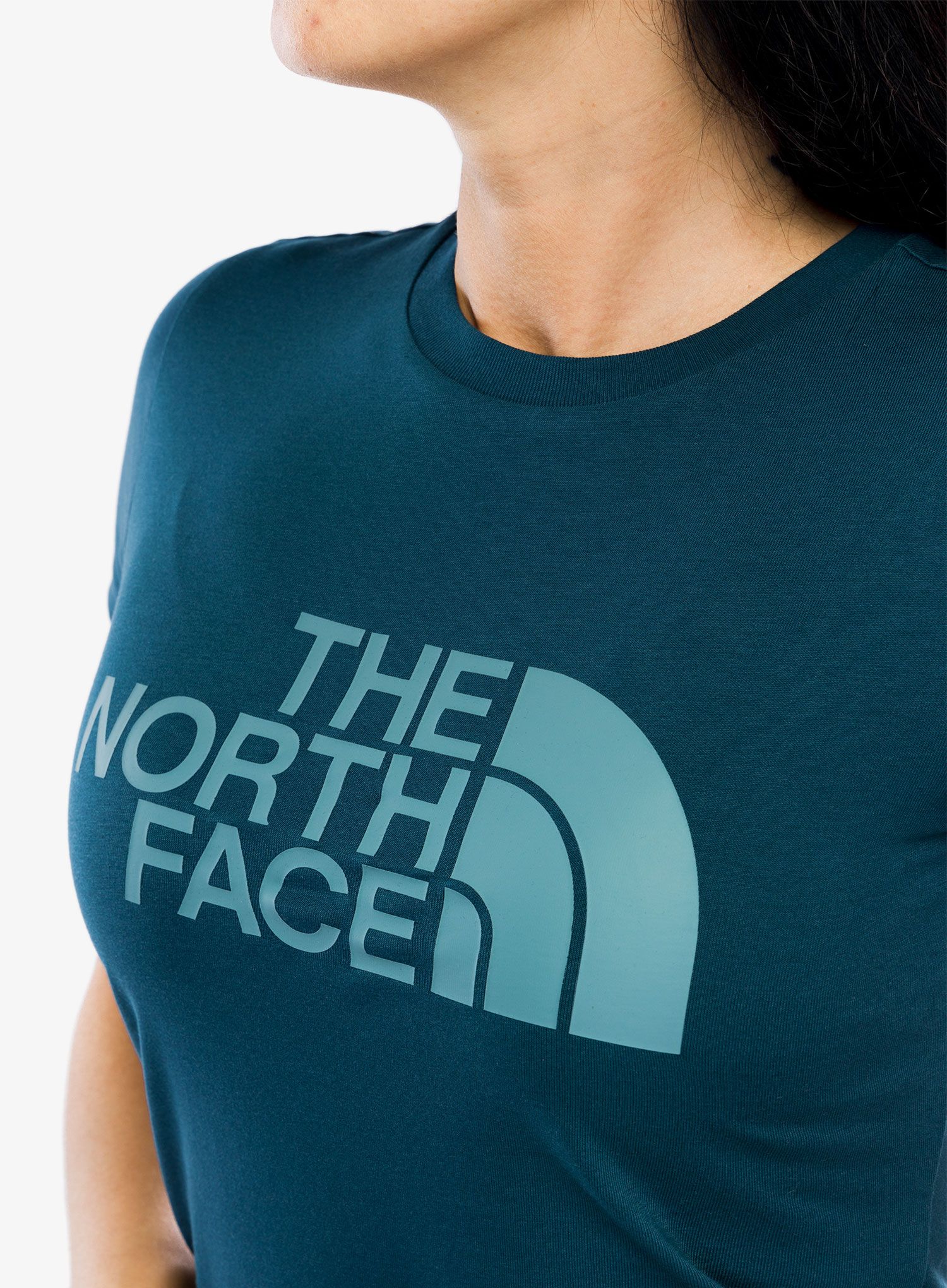 Bavlněné tričko dámské The North Face S/S Easy Tee - midnight petrol/algae blue