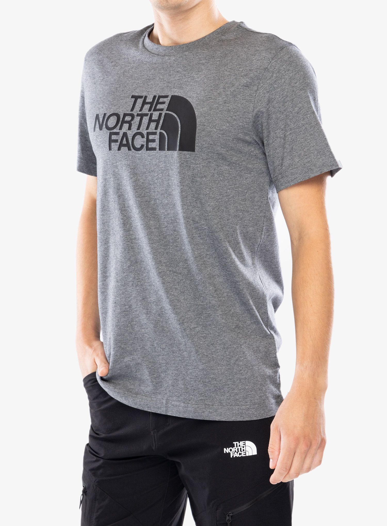 Bavlněné tričko The North Face S/S Easy Tee - tnf medium grey heather
