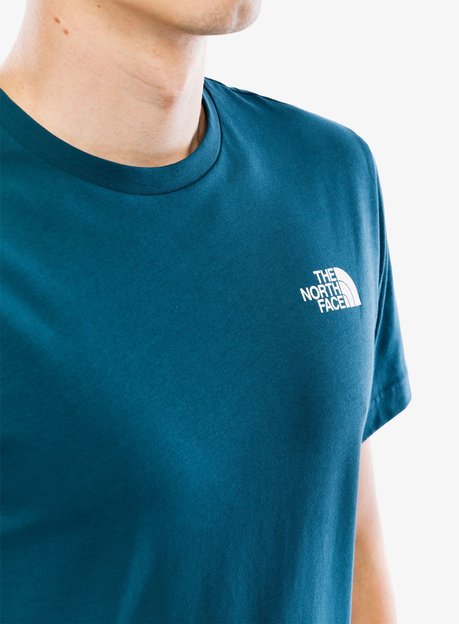 Bavlněné tričko The North Face S/S Redbox Tee - midnight petrol/tnf red