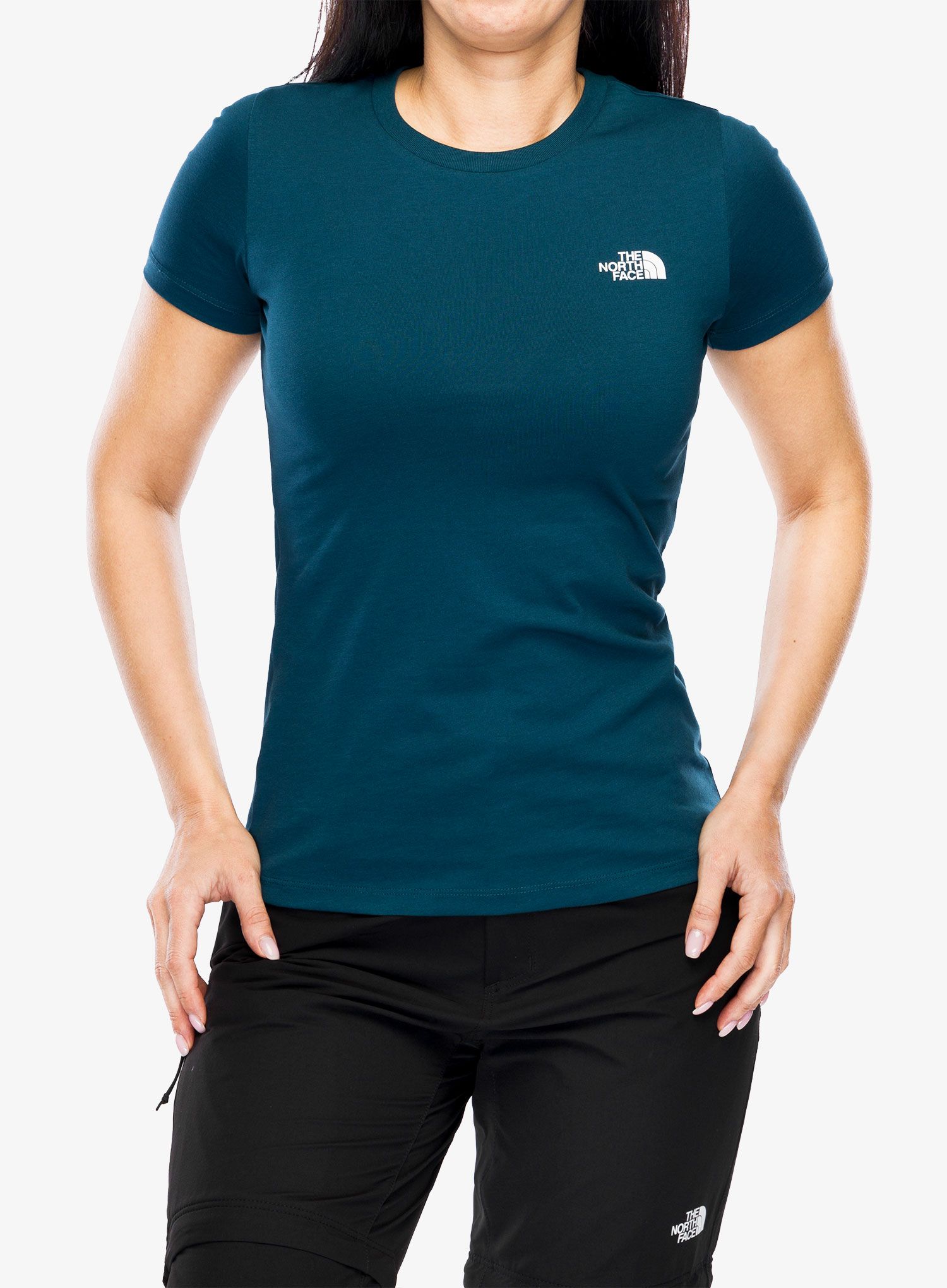 Bavlněné tričko dámské The North Face S/S Simple Dome Tee - midnight petrol