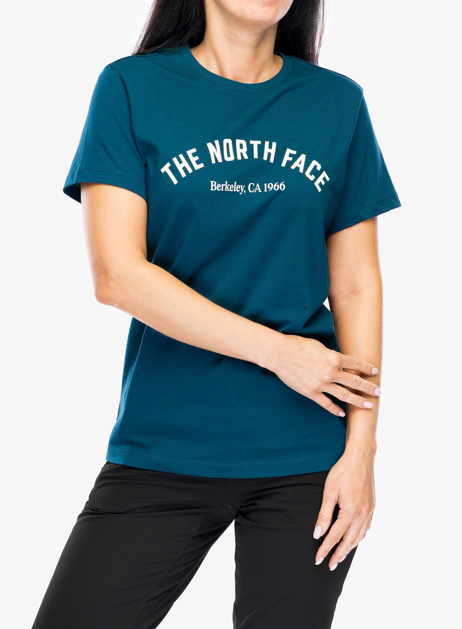 Bavlněné tričko dámské The North Face S/S Tee Varsity Graphic - midnight petrol