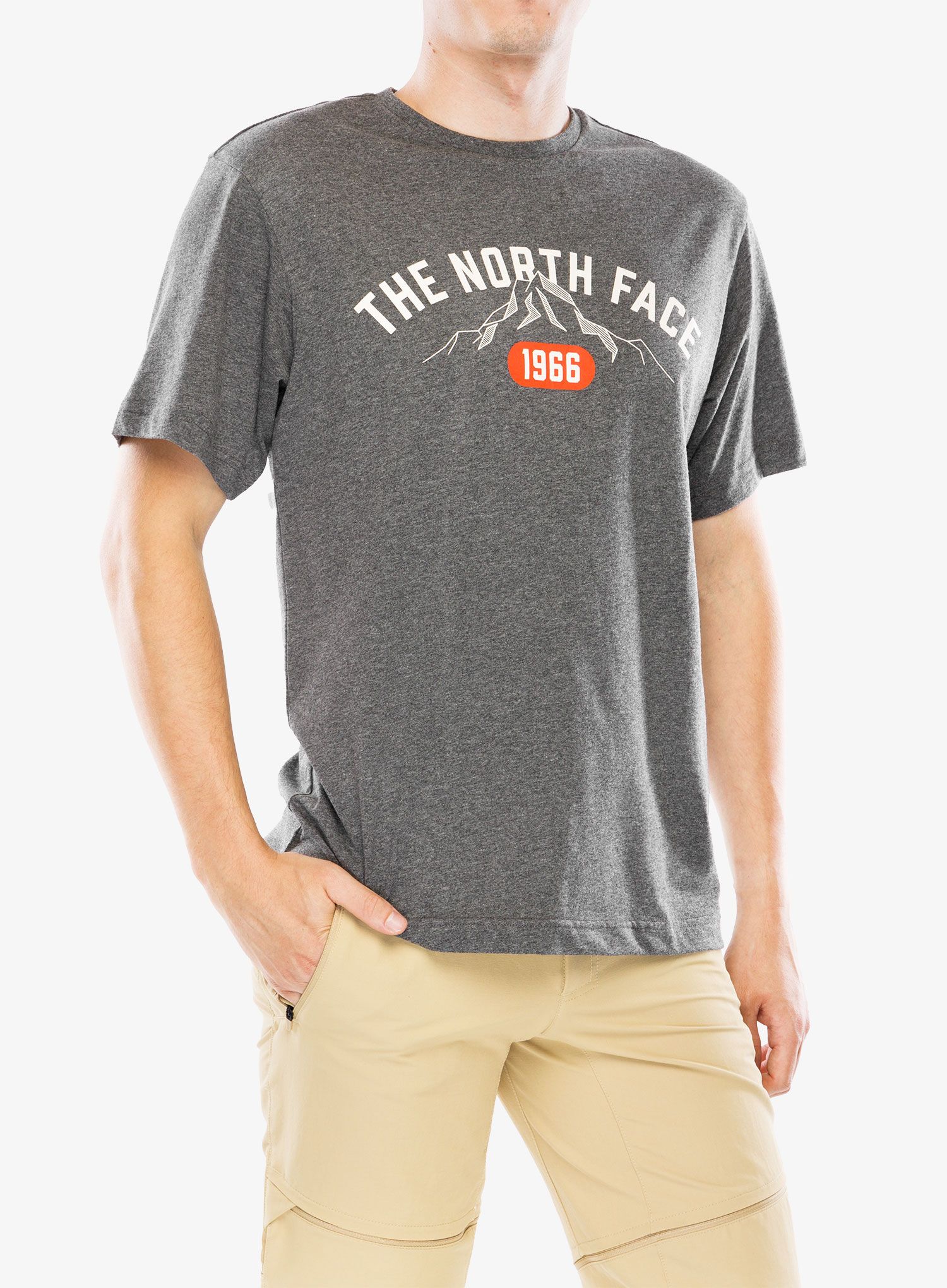 Tričko s potiskem The North Face S/S Tee Varsity Graphic - tnf medium grey heather