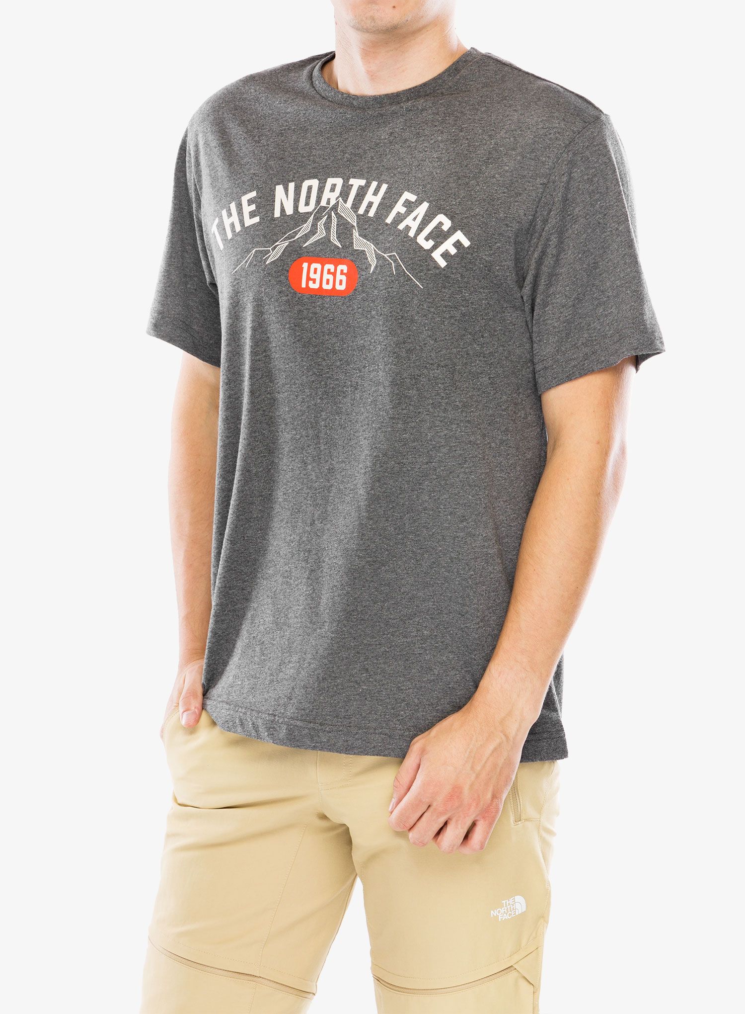 Tričko s potiskem The North Face S/S Tee Varsity Graphic - tnf medium grey heather