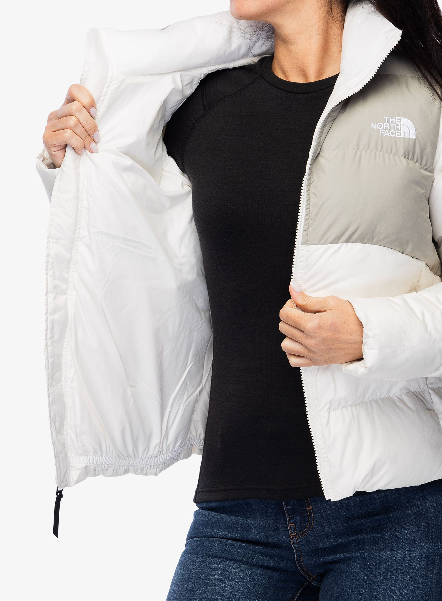 Dámská zimní bunda The North Face Saikuru Jacket - white dune/clay grey