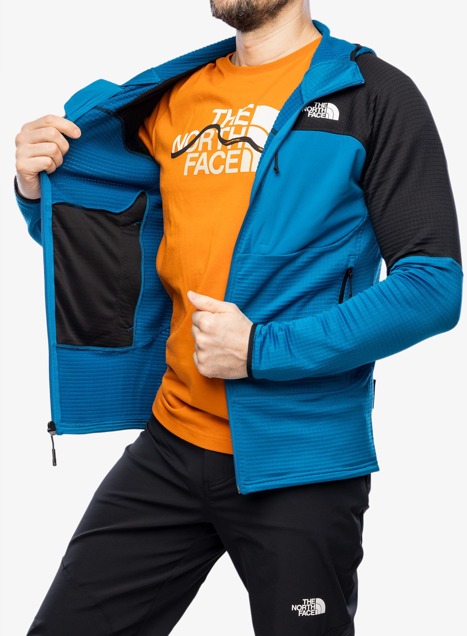 Outdoorova mikina The North Face Stormgap Powergrid Hoodie - adriatic blue