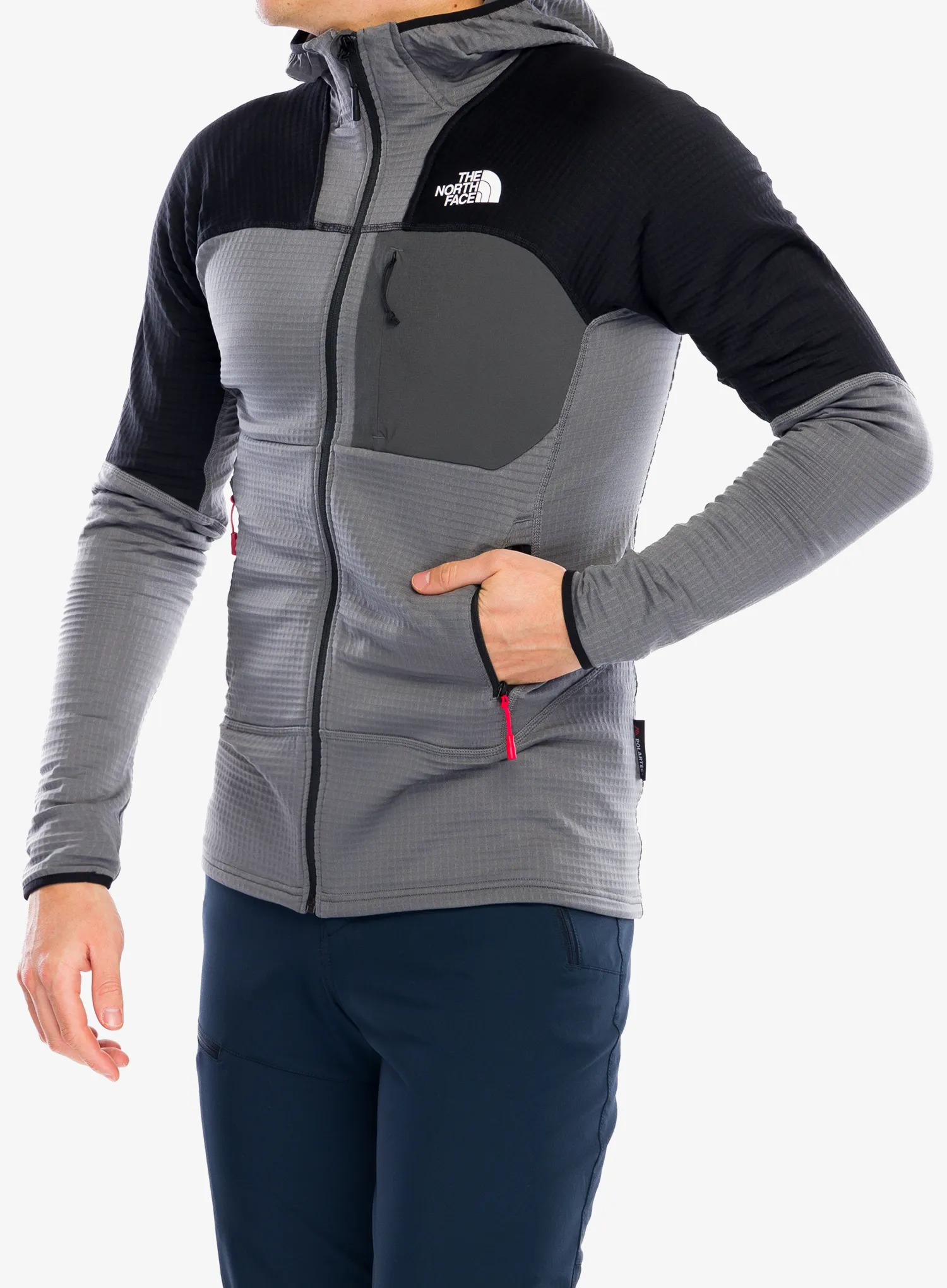 Outdoorova mikina The North Face Stormgap Powergrid Hoodie - smoked pearl/tnf black