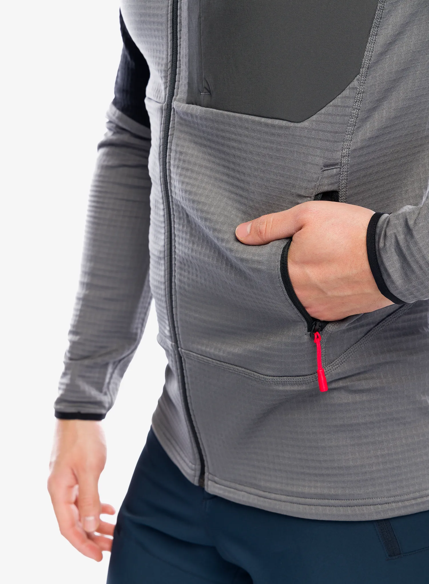 Outdoorova mikina The North Face Stormgap Powergrid Hoodie - smoked pearl/tnf black