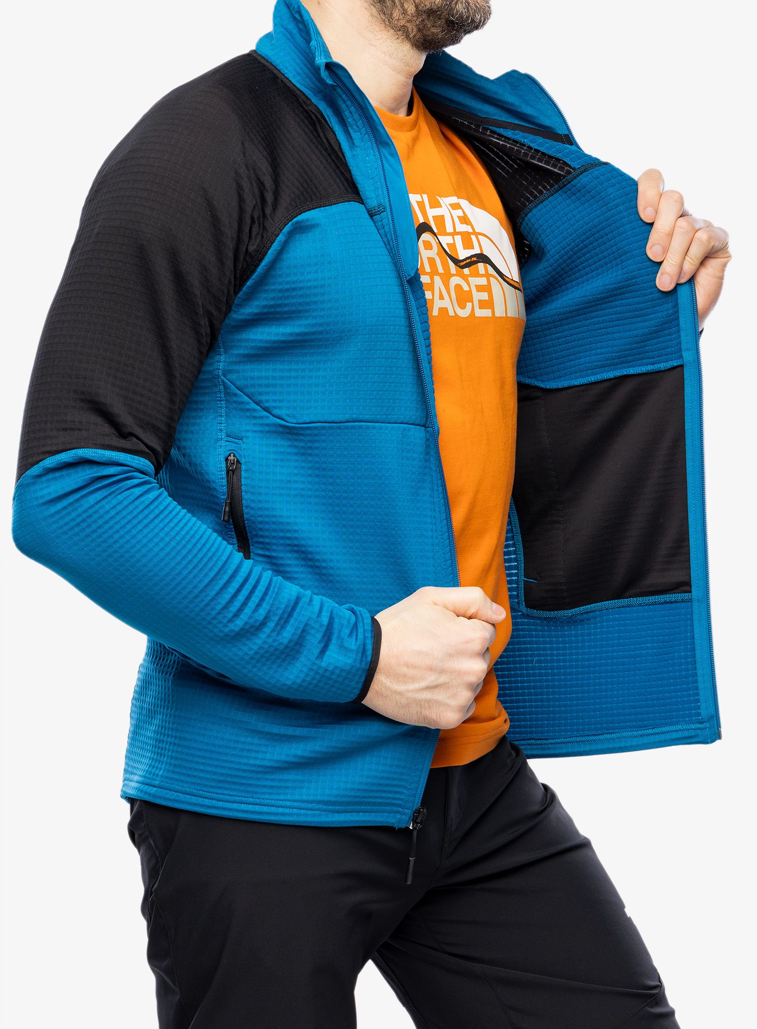 Outdoorova mikina The North Face Stormgap Powergrid Jacket - adriatic blue/black