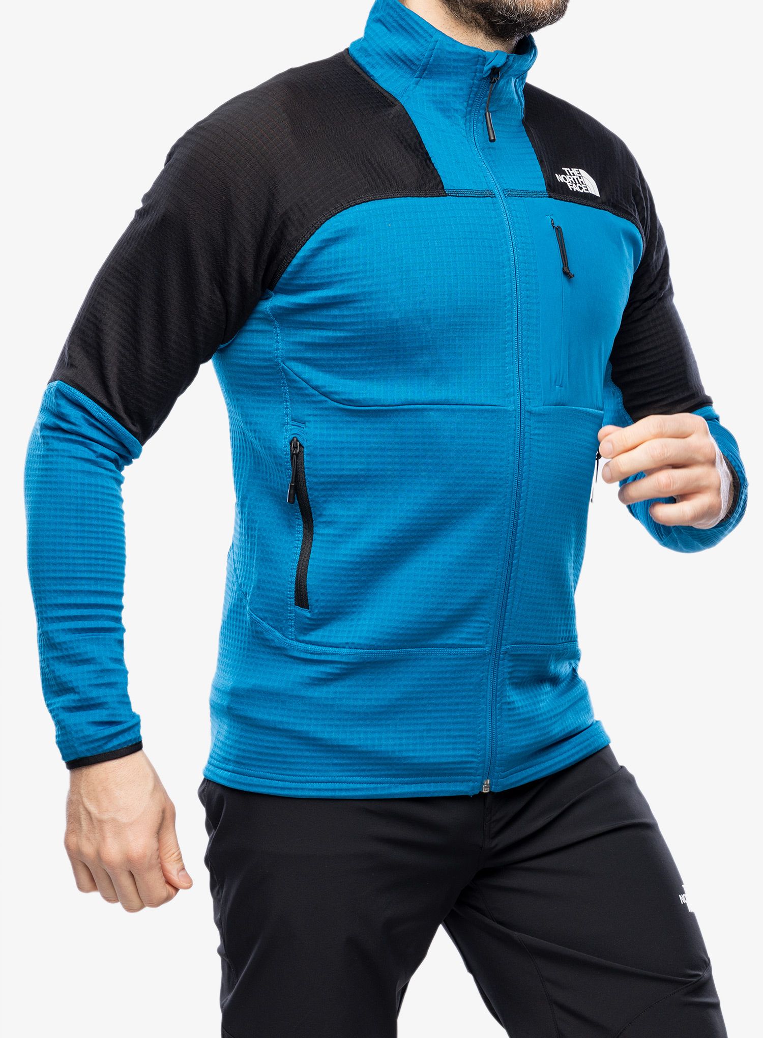 Outdoorova mikina The North Face Stormgap Powergrid Jacket - adriatic blue/black