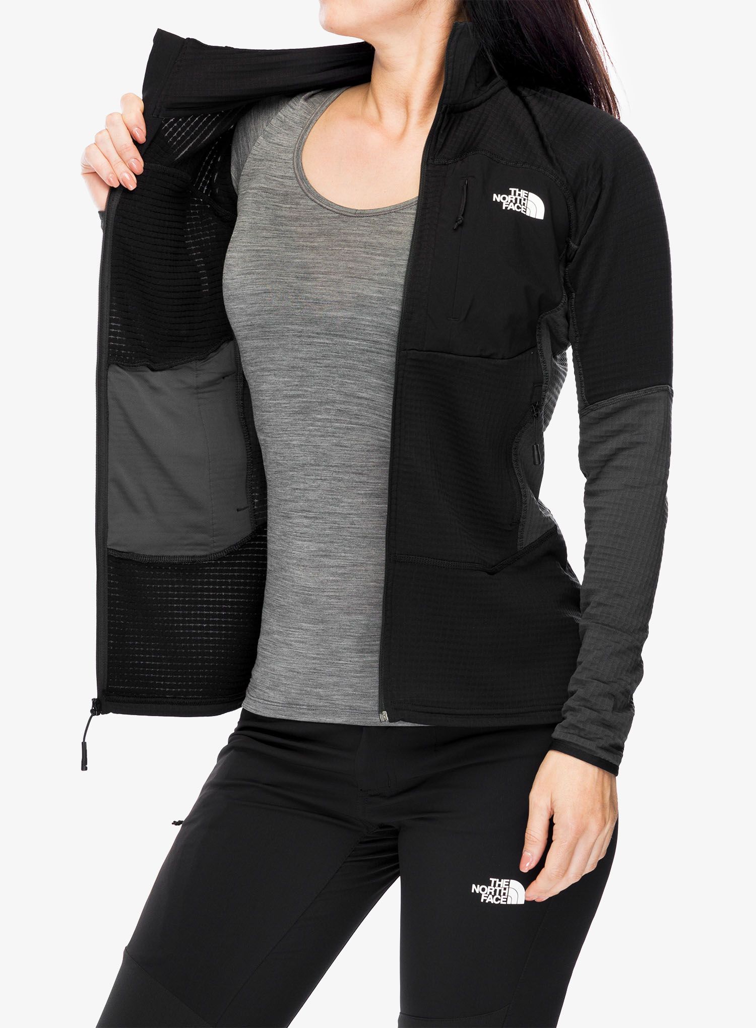 Dámská mikina bez kapuce The North Face Stormgap Powergrid Jacket - black/grey