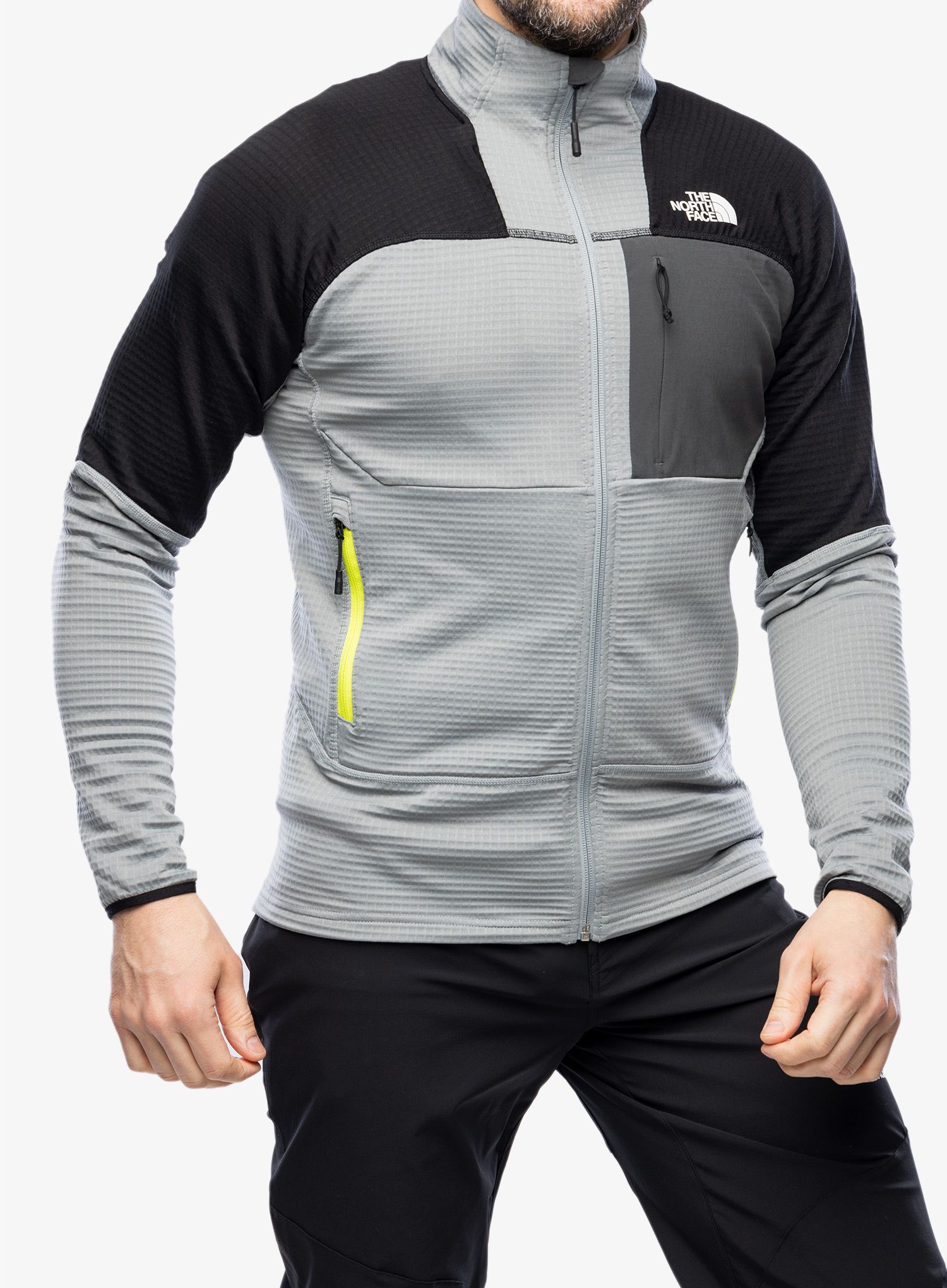 Mikina bez kapuce The North Face Stormgap Powergrid Jacket - grey/black